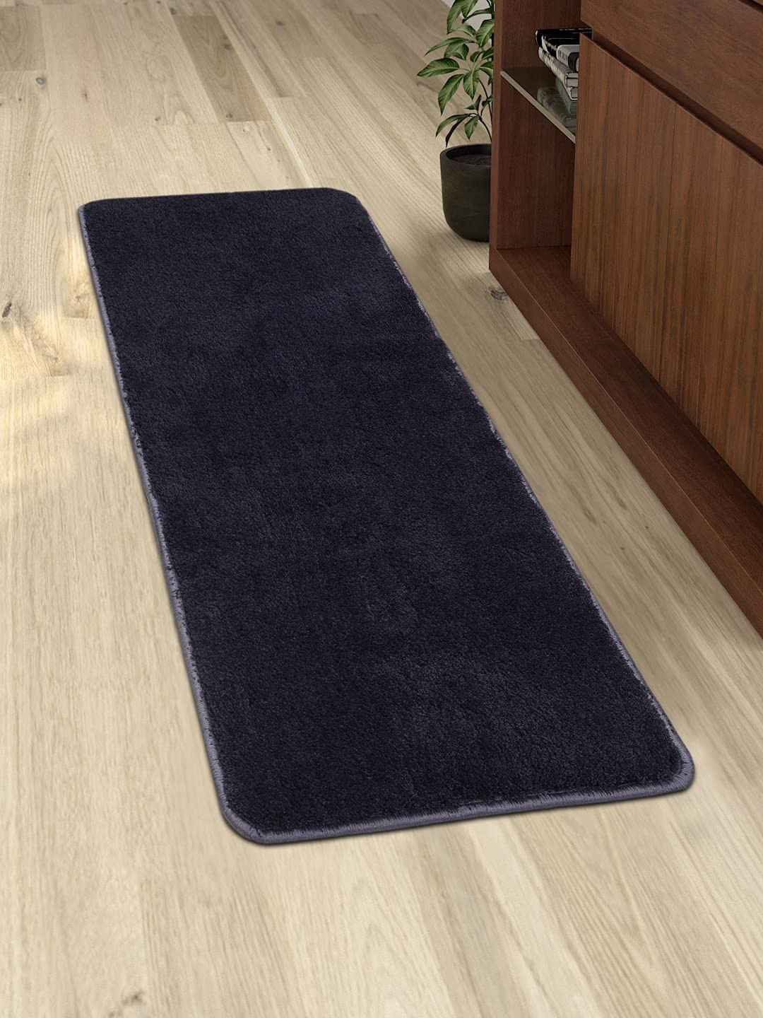 Saral Home Blue Solid Cotton Kitchen Floor Runners