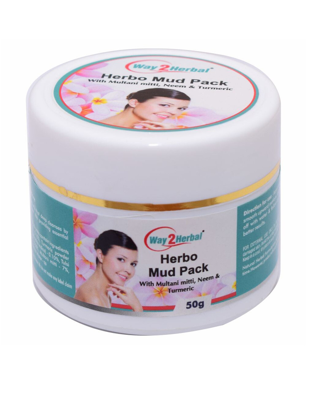 Way2herbal Herbo Mud Pack With Neem & Turmeric 50g