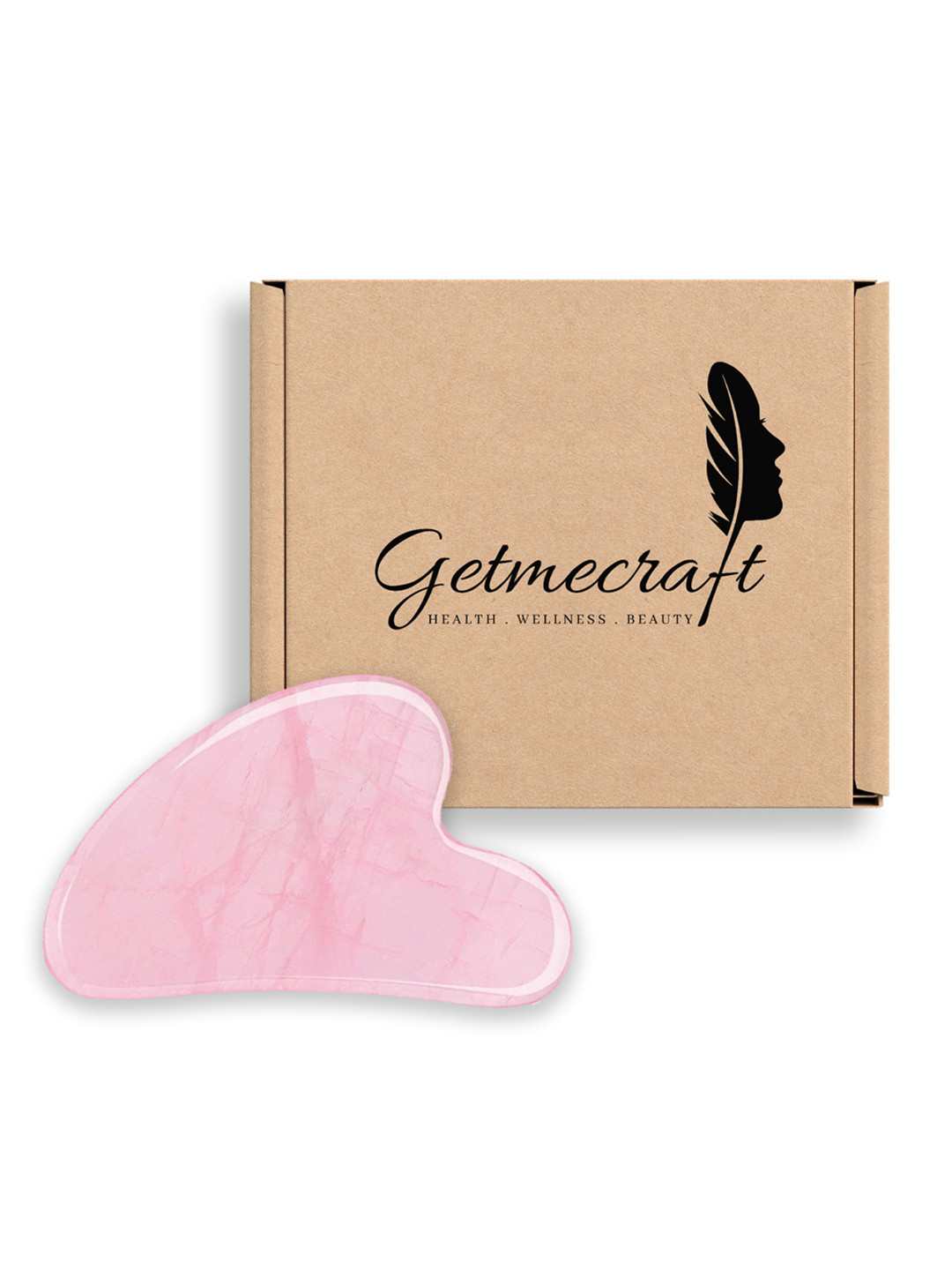 Getmecraft High Quality Rose Quartz Gua Sha Facial Massage Tool - Pink