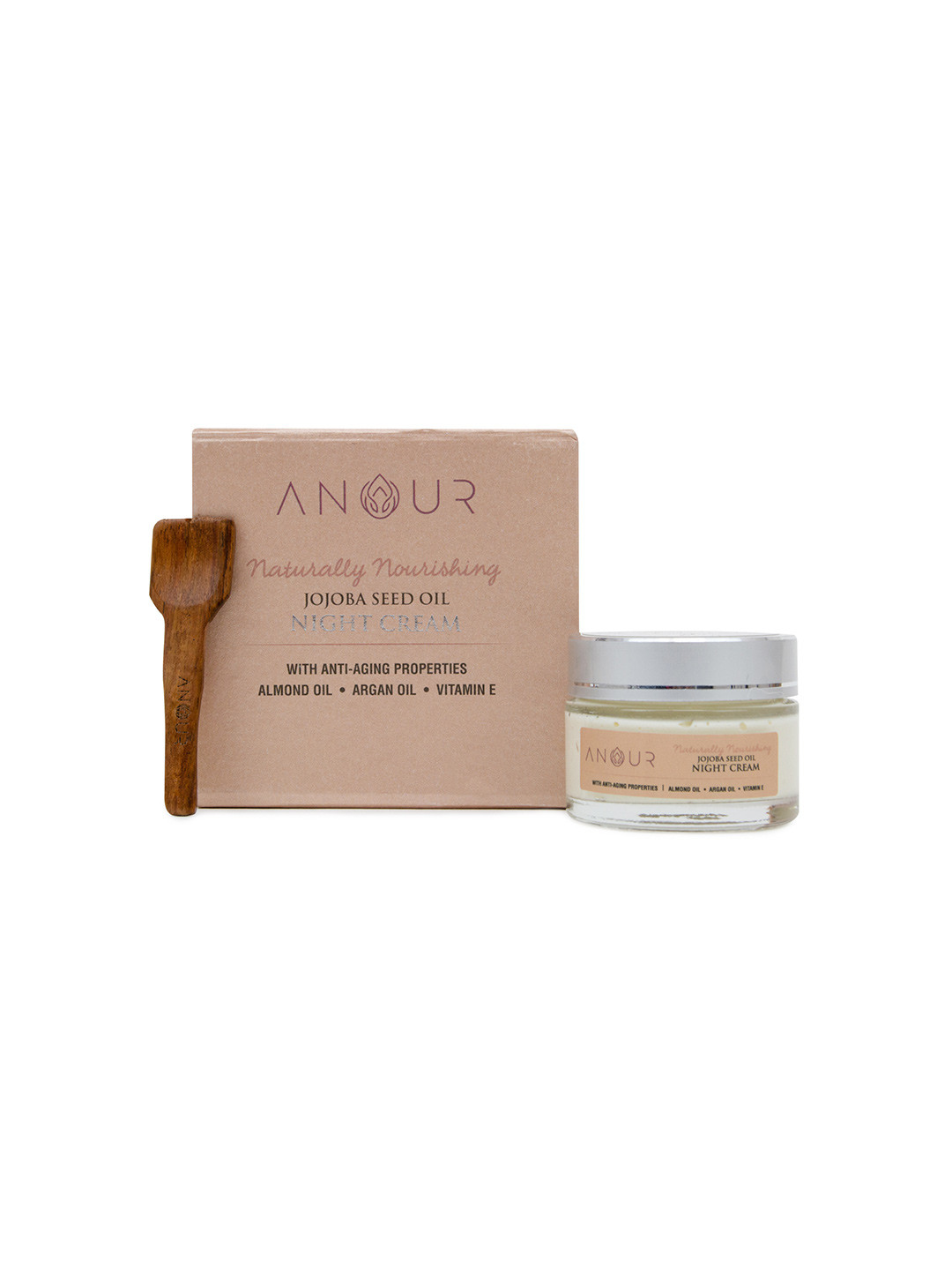 ANOUR Naturally Nourishing Jojoba Seed Oil Night Cream with Almond Oil & Vitamin E - 50g
