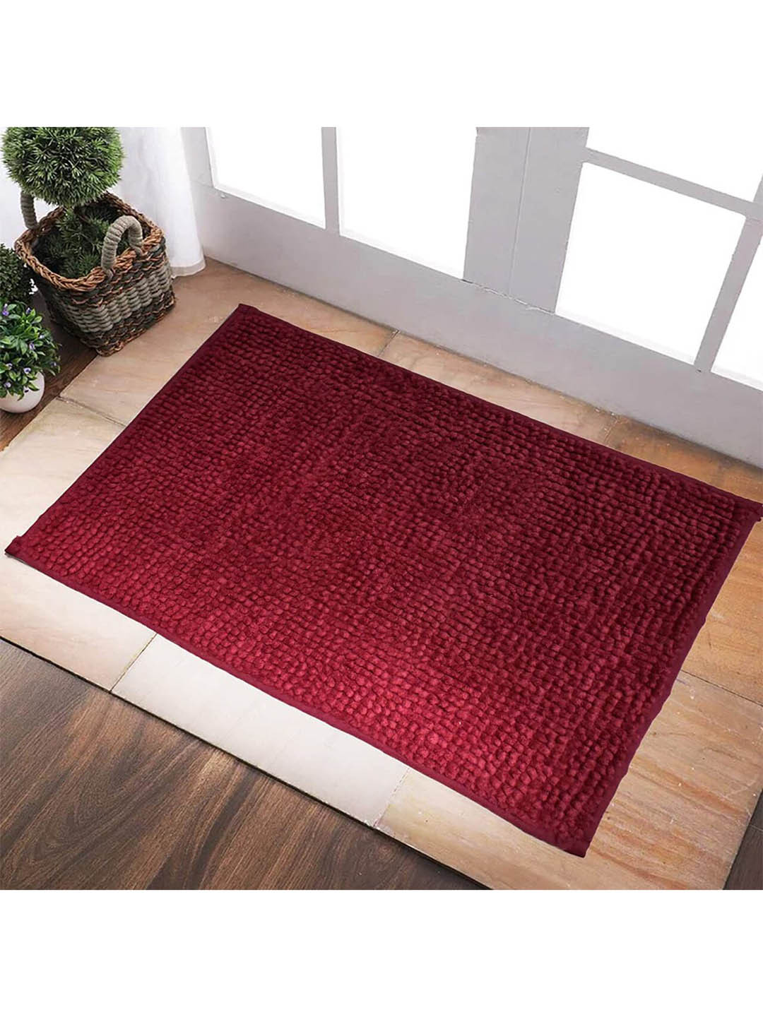 Hammer Home Maroon Bubble Style Anti-Skid Doormats