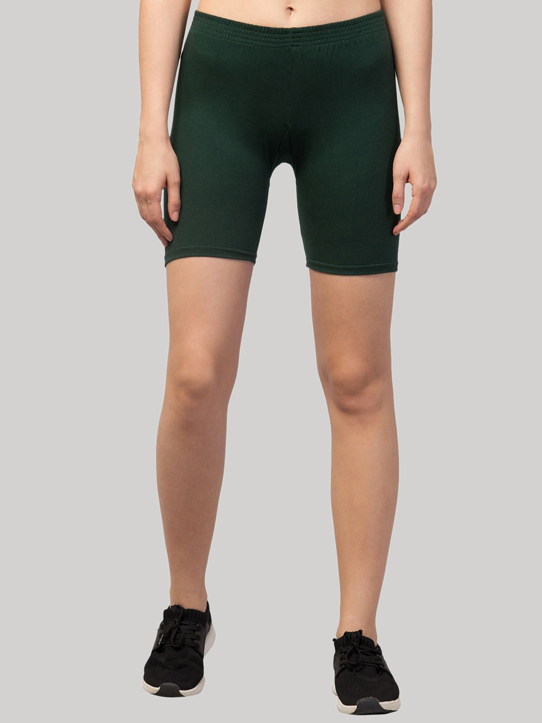 Apraa & Parma Women Green Slim Fit 100% Cotton Cycling Sports Shorts