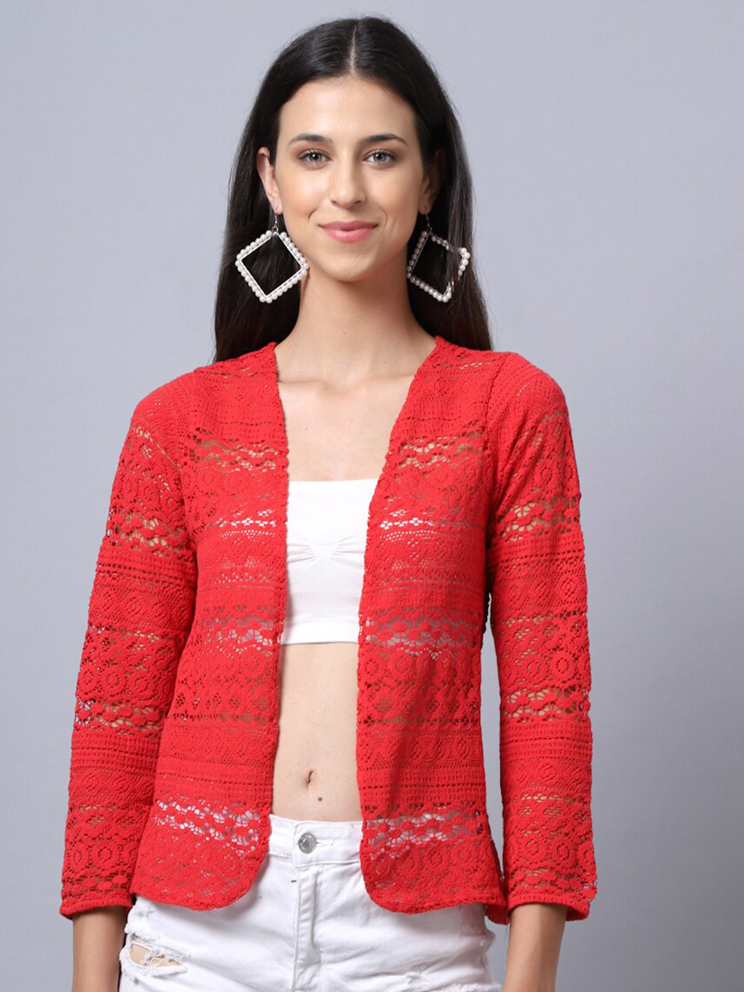 Rute Women Red Bohemian Shrug
