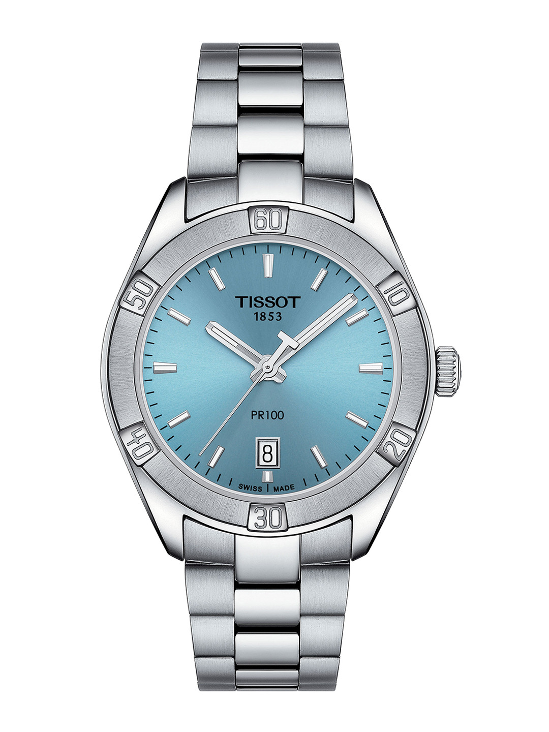TISSOT Women Blue Dial & Silver Toned Stainless Steel Bracelet Style Straps Analogue Watch