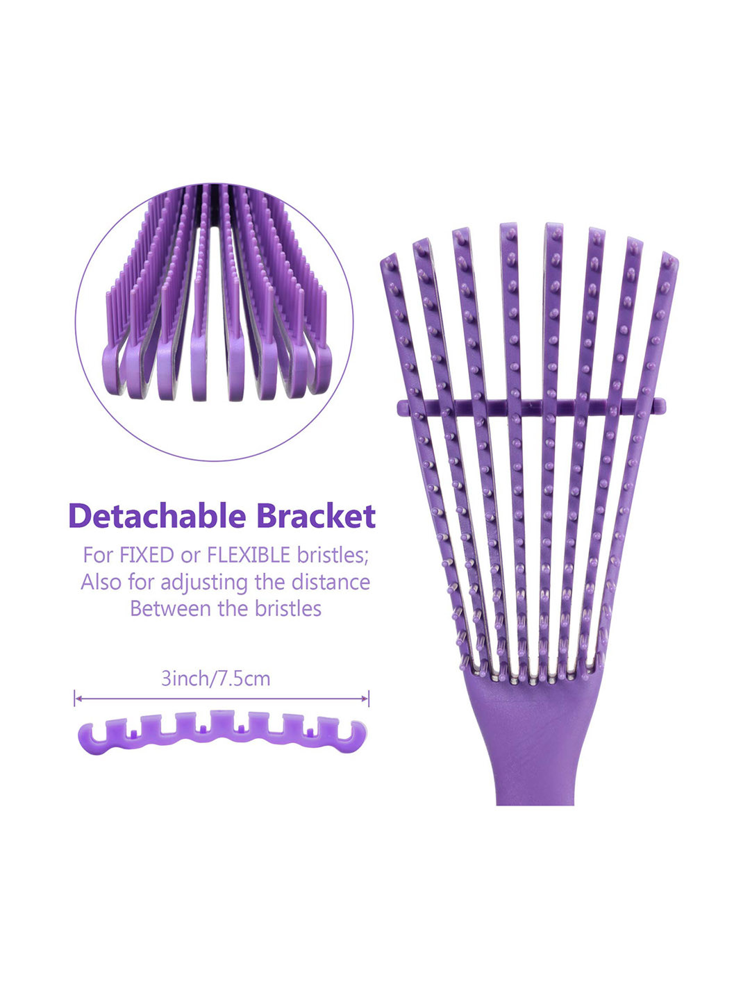 Alexvyan Purple Detangling Brush Octopus Hair Comb Scalp Massager