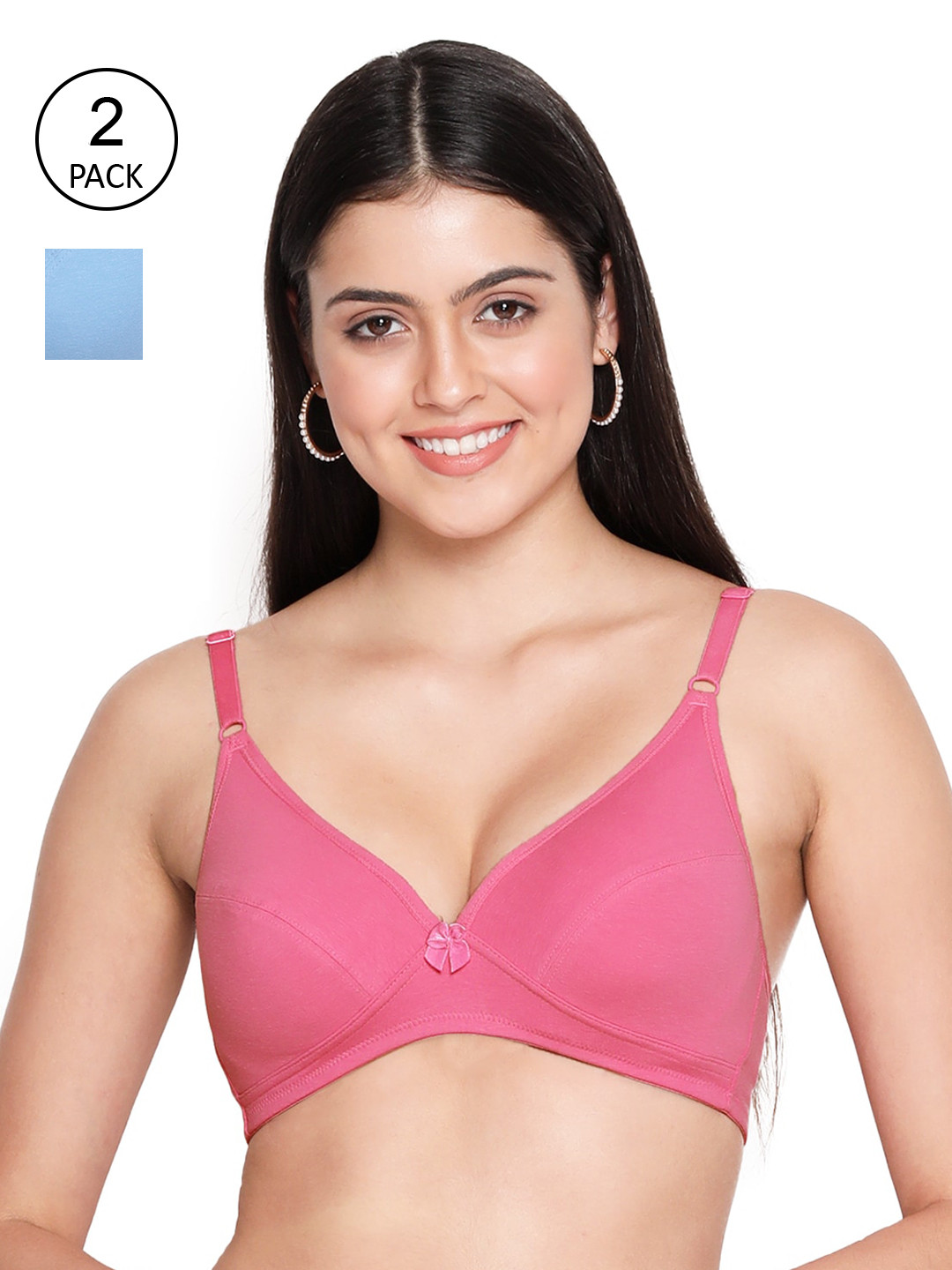 Susie Pack of 2 Pink & Blue Plunge Bra