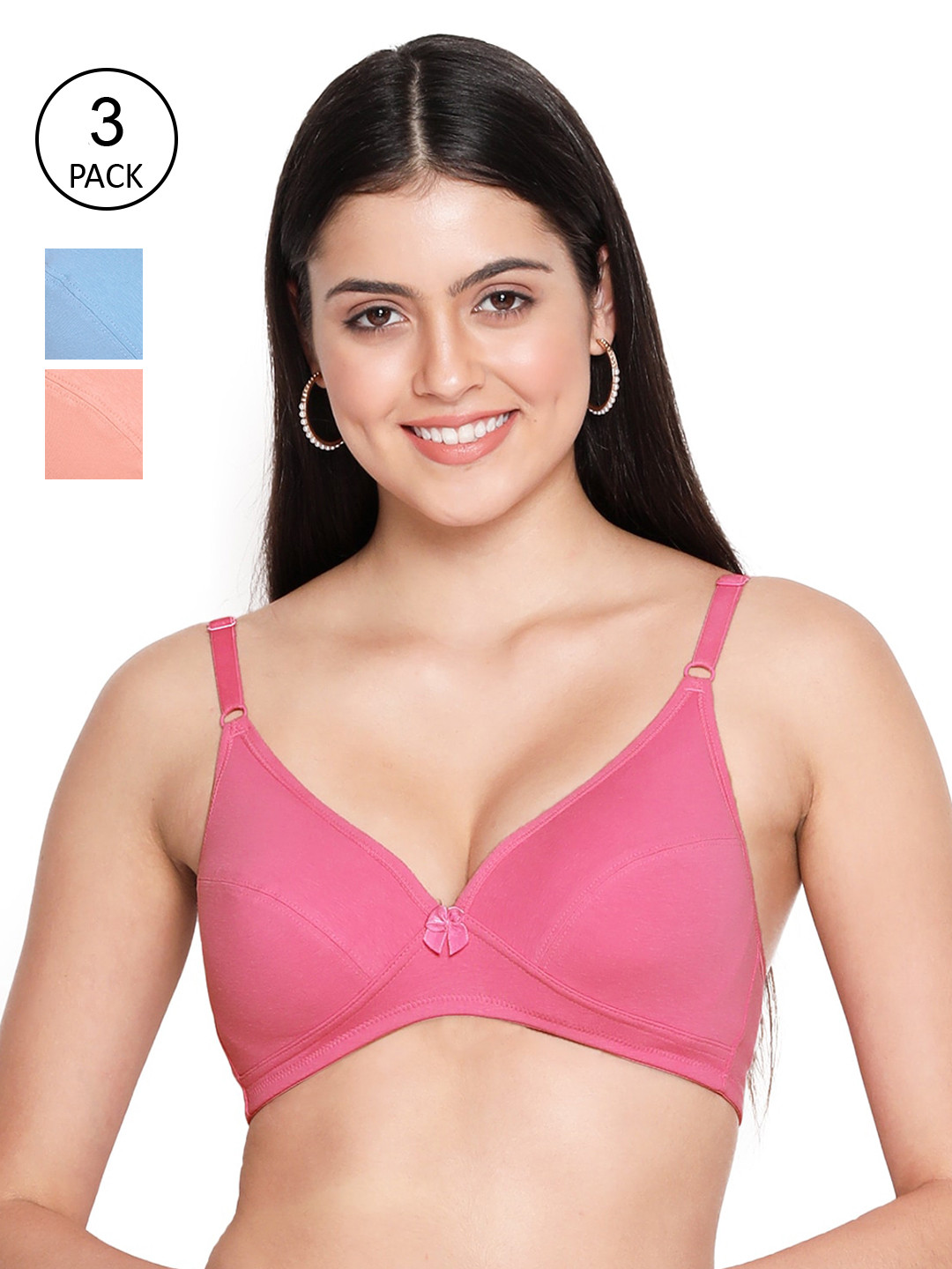 Susie Pack of 3 Peach and Pink and Blue