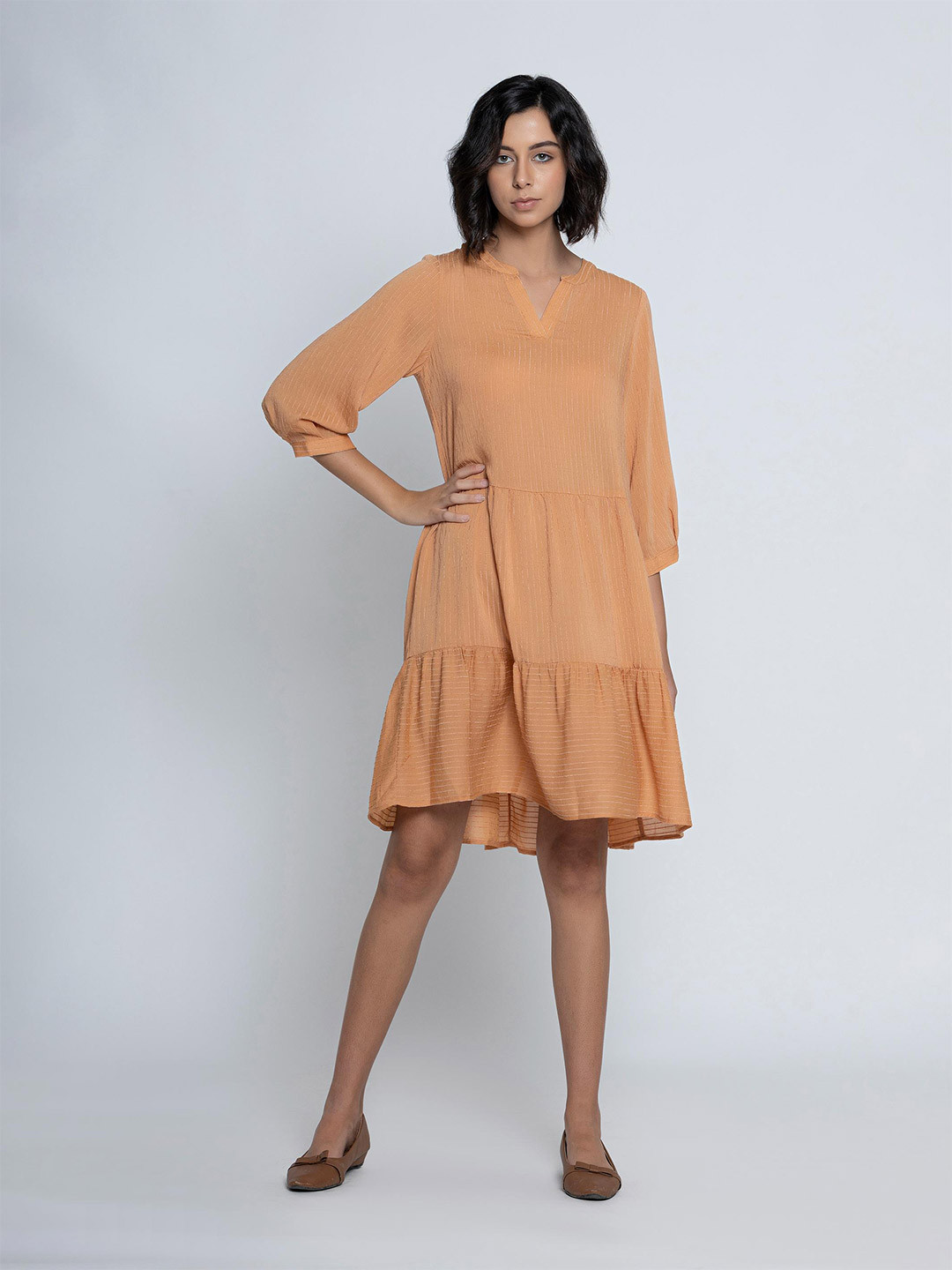 B.Copenhagen Peach-Coloured A-Line Dress