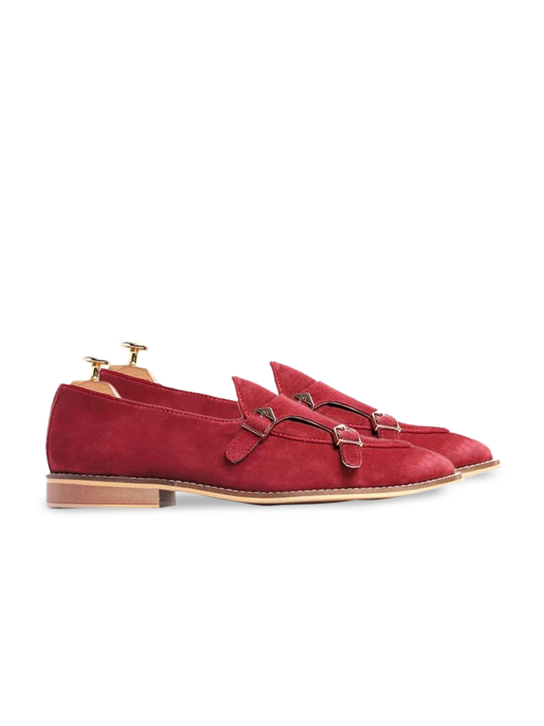 GRIFFIN Men Red Colourblocked Suede Loafers