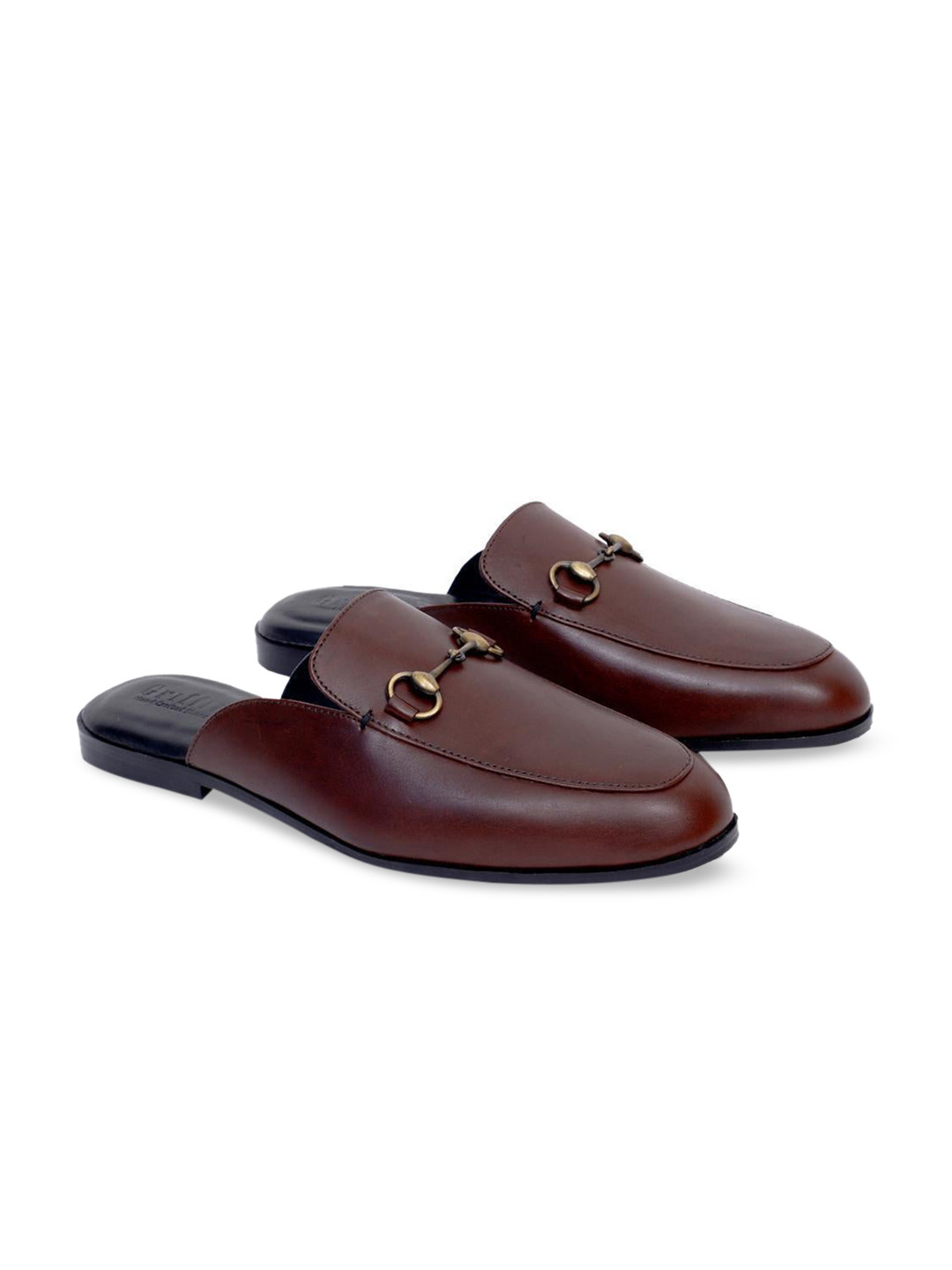 GRIFFIN Men Black Textured Leather Loafers