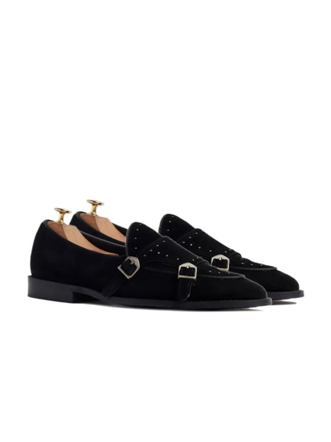 GRIFFIN Men Black Suede Loafers