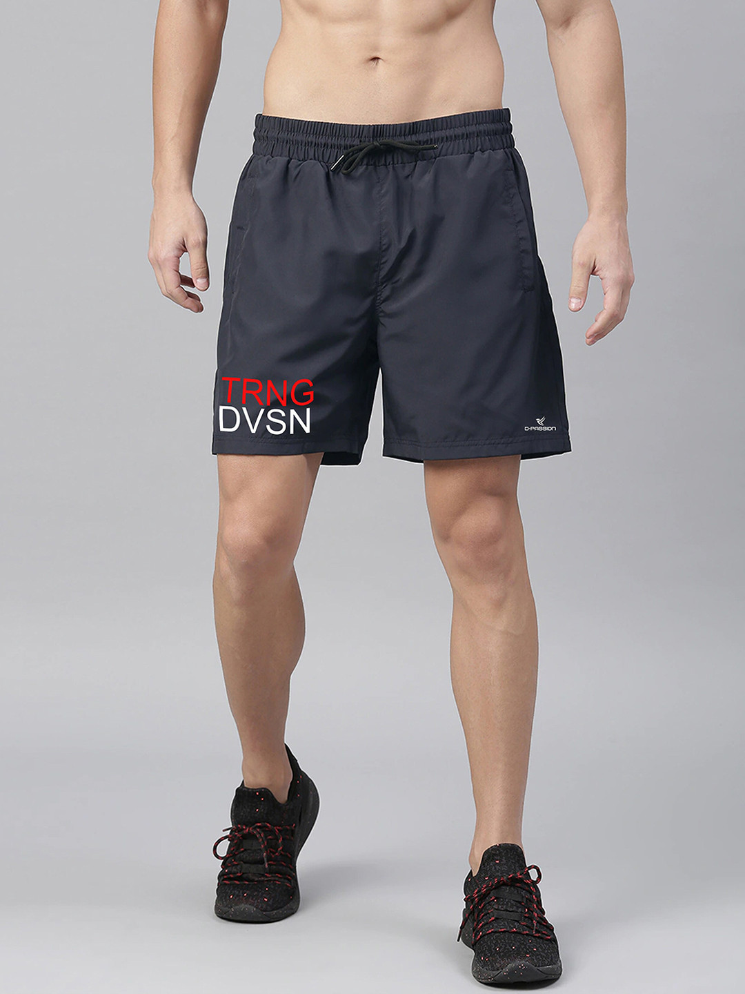 Dpassion Men's Navy Blue Running Sports Shorts