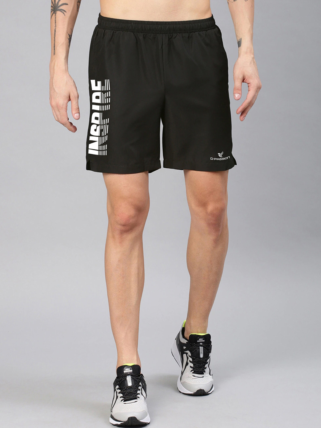Dpassion Men Black Running Sports Shorts