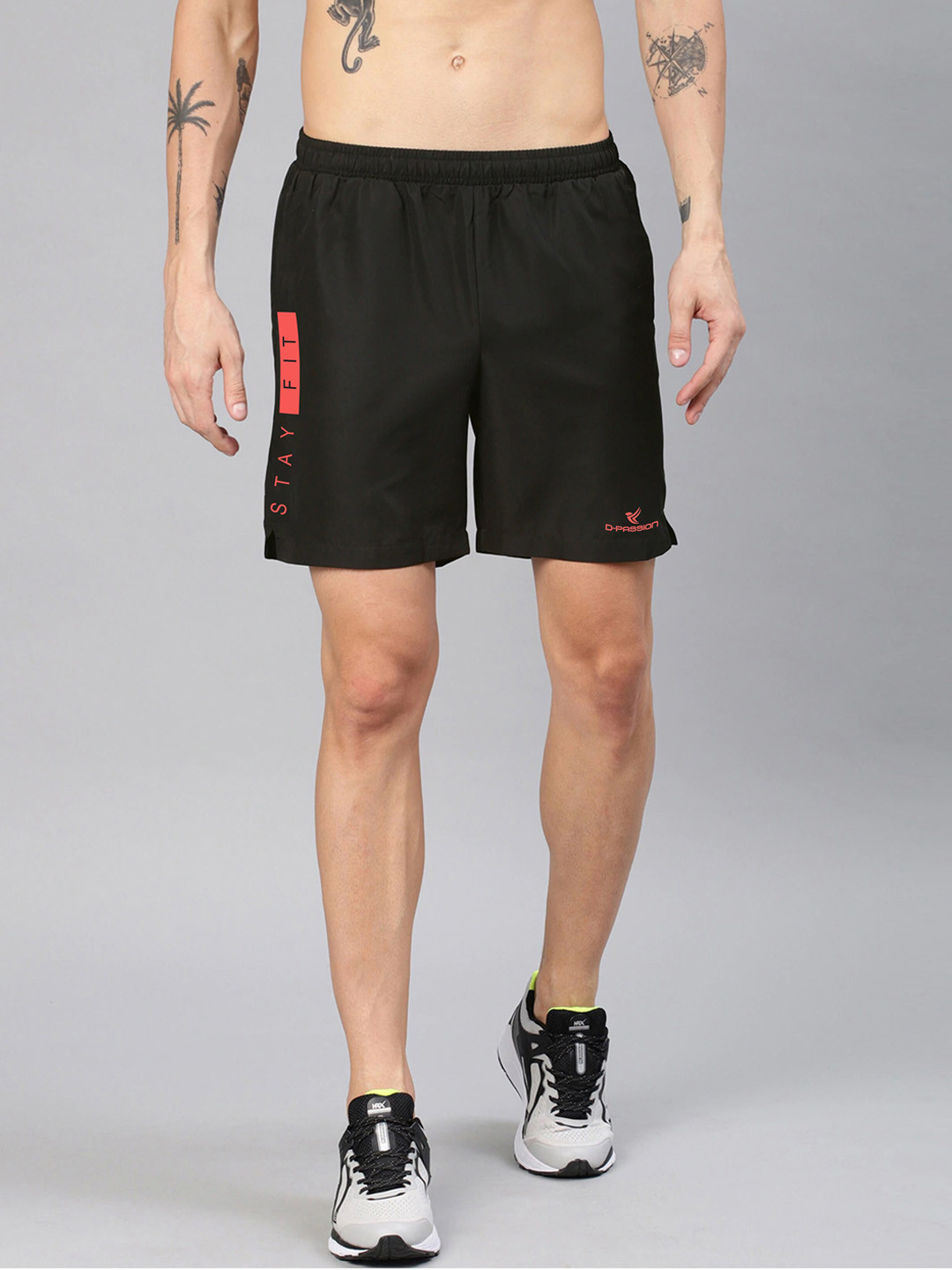 Dpassion Men Black Running Sports Shorts