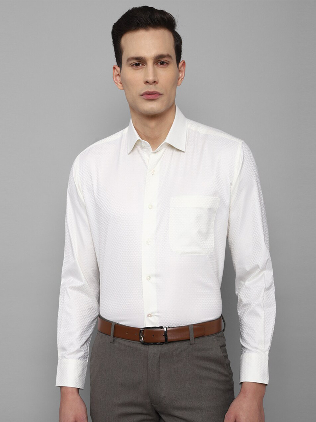 Luxure by Louis Philippe Men Regular Fit White Formal Shirt