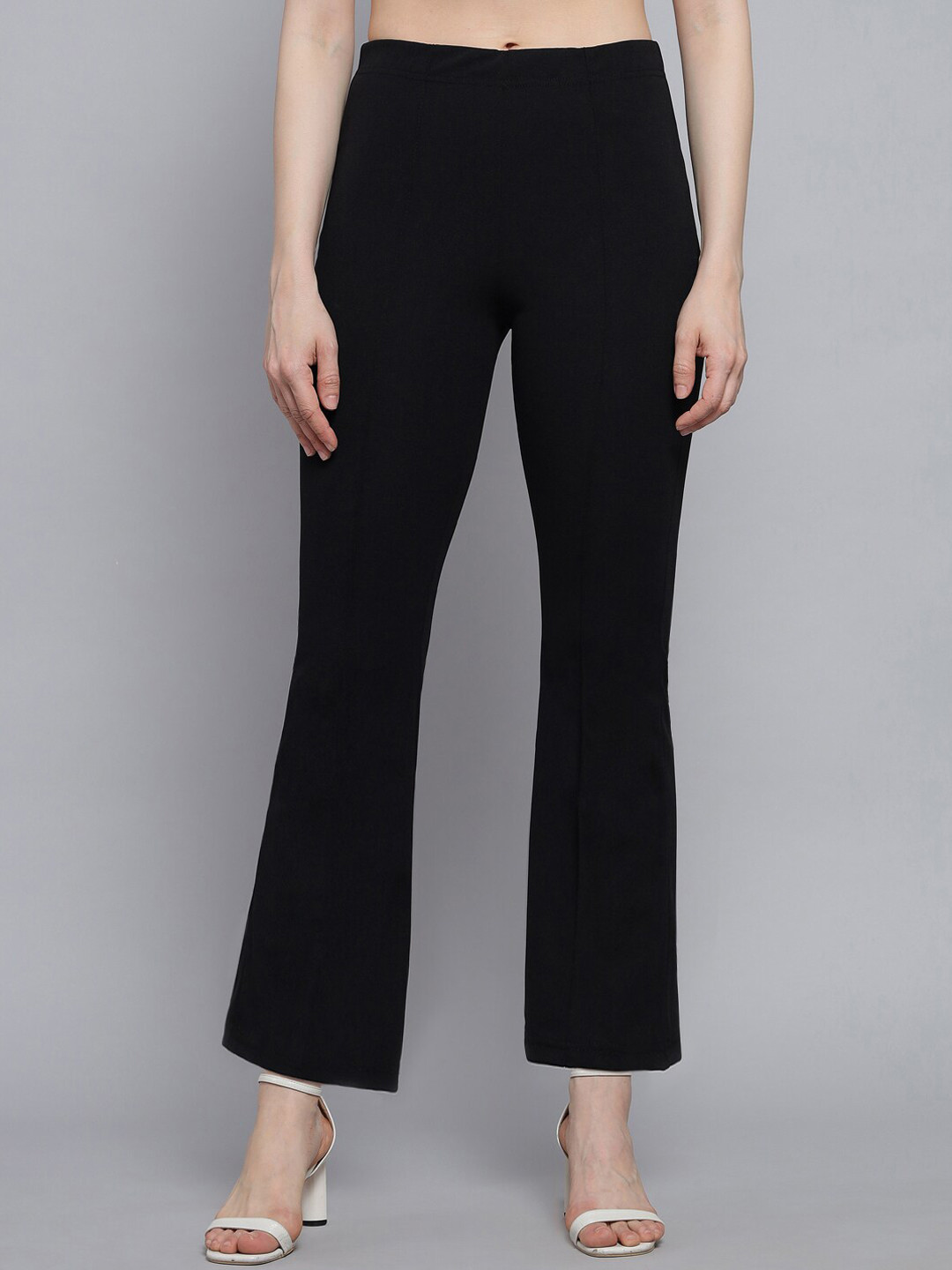 Q-rious Women Black High-Rise Trousers