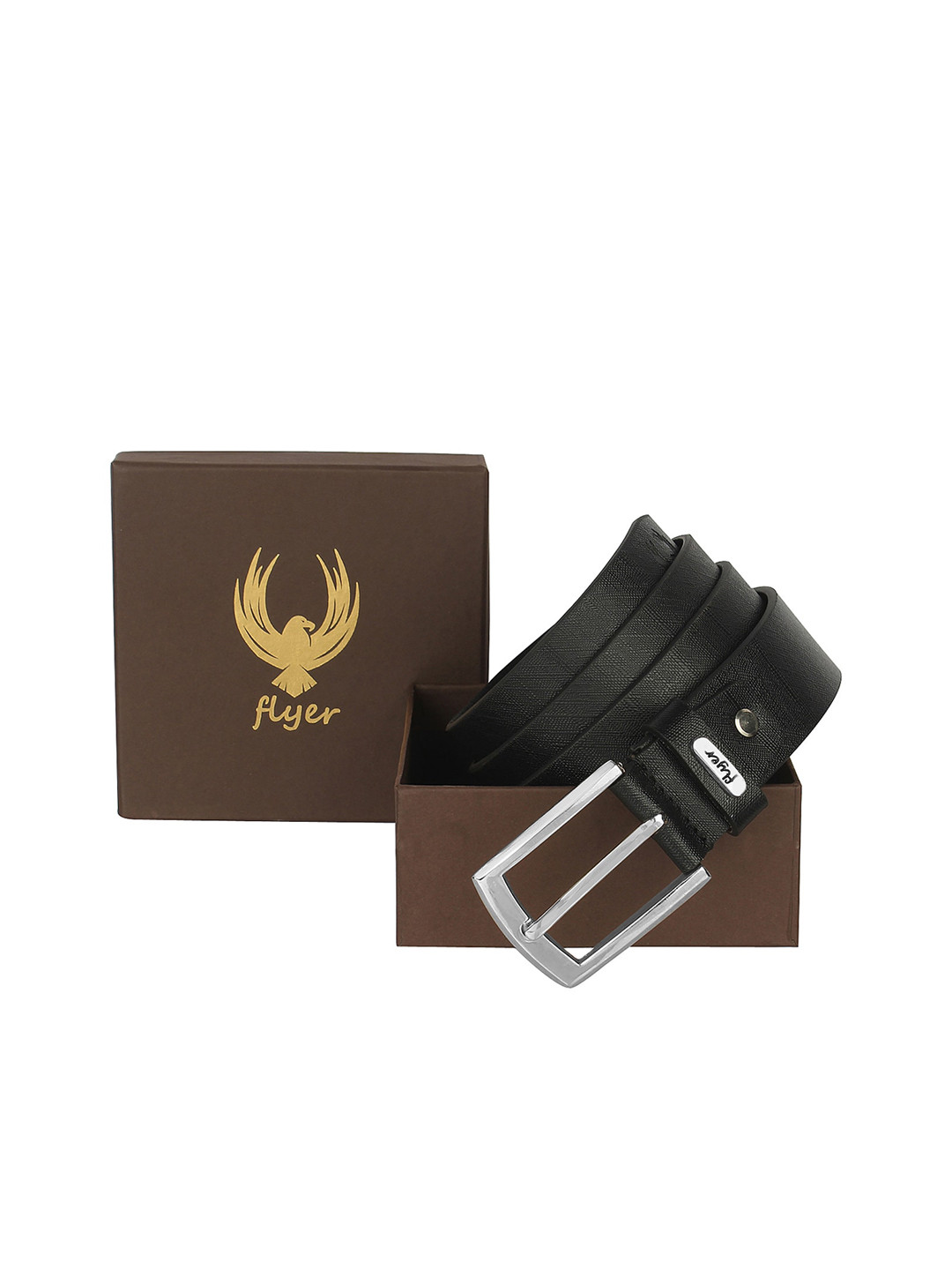 Flyer Men Black Genuine Leather Belt