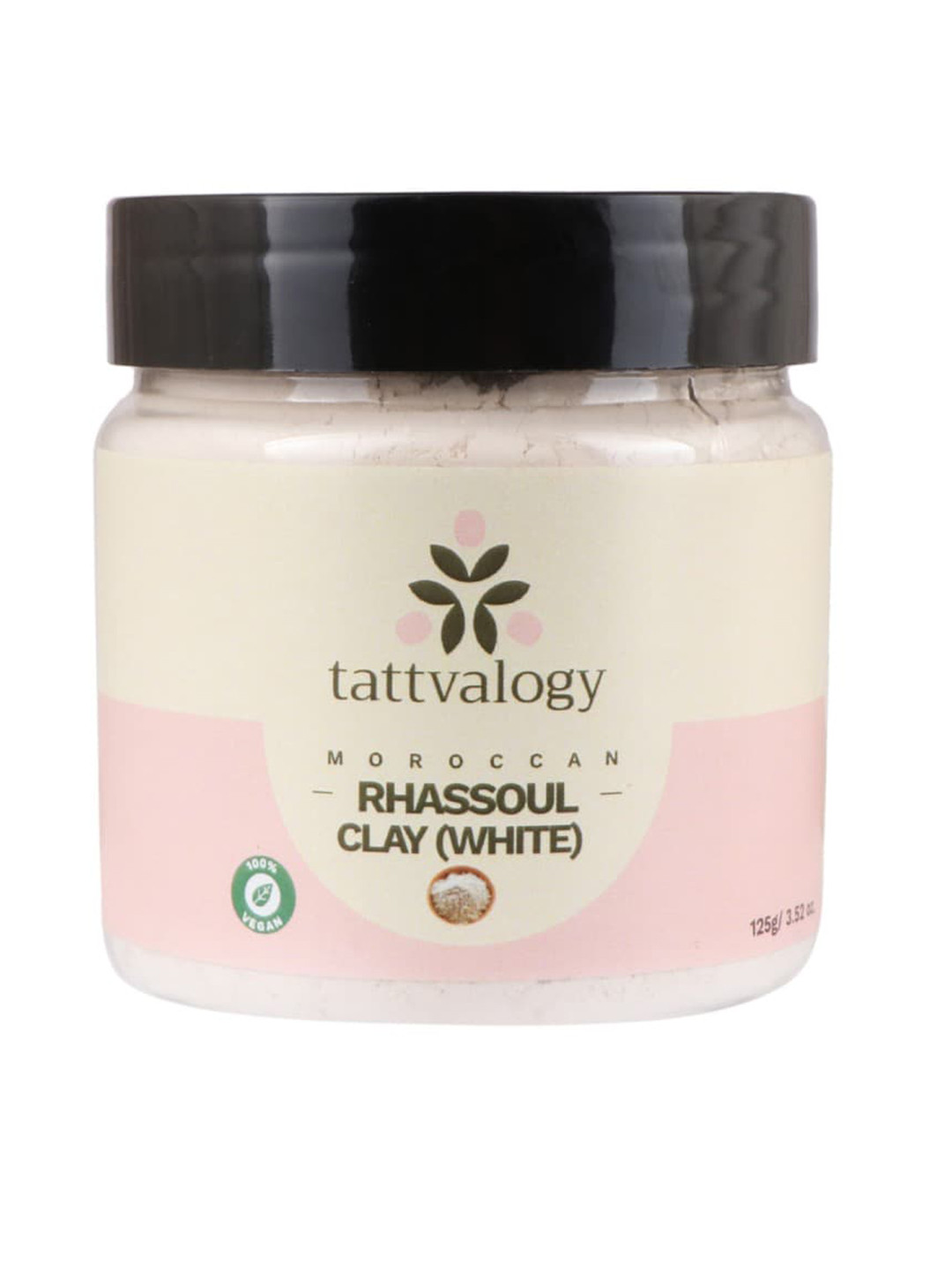 Tattvalogy Cruelty-Free & Vegan Moroccan Rhassoul White Clay Face Mask - 125 g