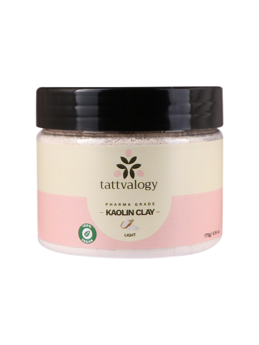 Tattvalogy Vegan Pure & Natural Pharma Grade Kaolin Clay Light Face Mask - 175 g