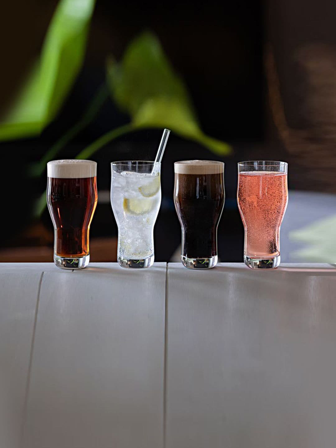 DARTINGTON Set Of 4  Transparent Solid Cocktail Glass