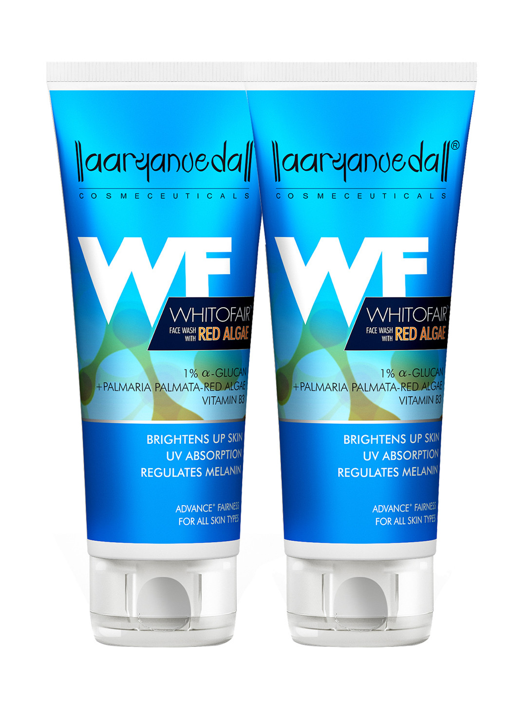 Aryanveda Set of 2 UV Absorption Whitofair Face Wash with Red Algae & Vitamin B3-60ml Each