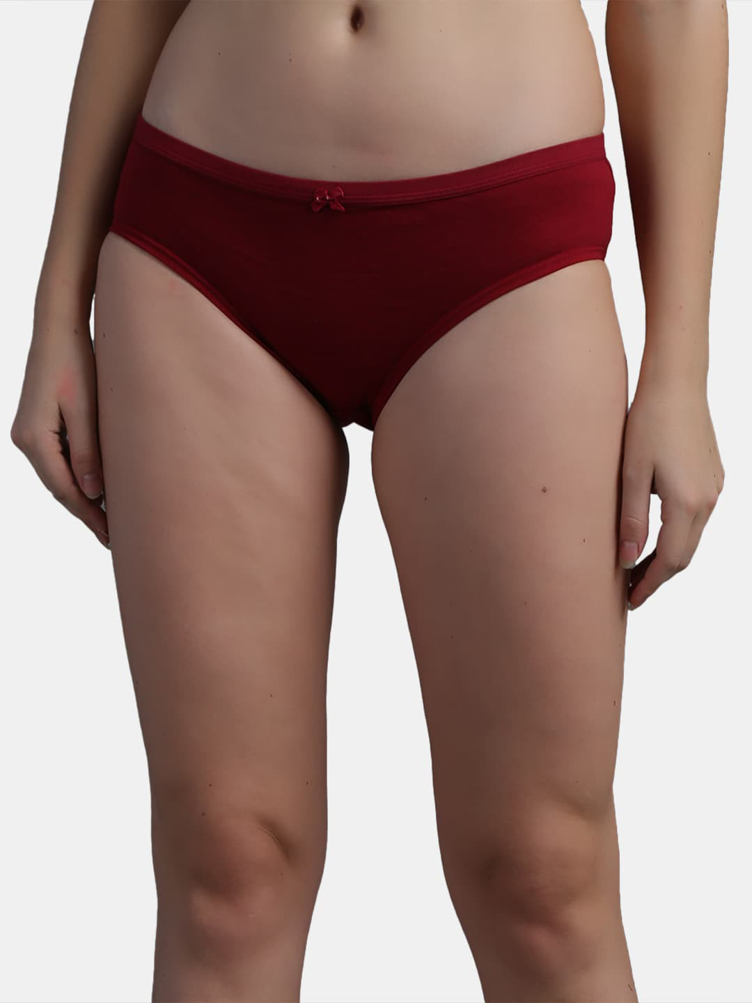 N-Gal Women Maroon  Solid Cotton Hipste BriefsNTPN01-Maroon
