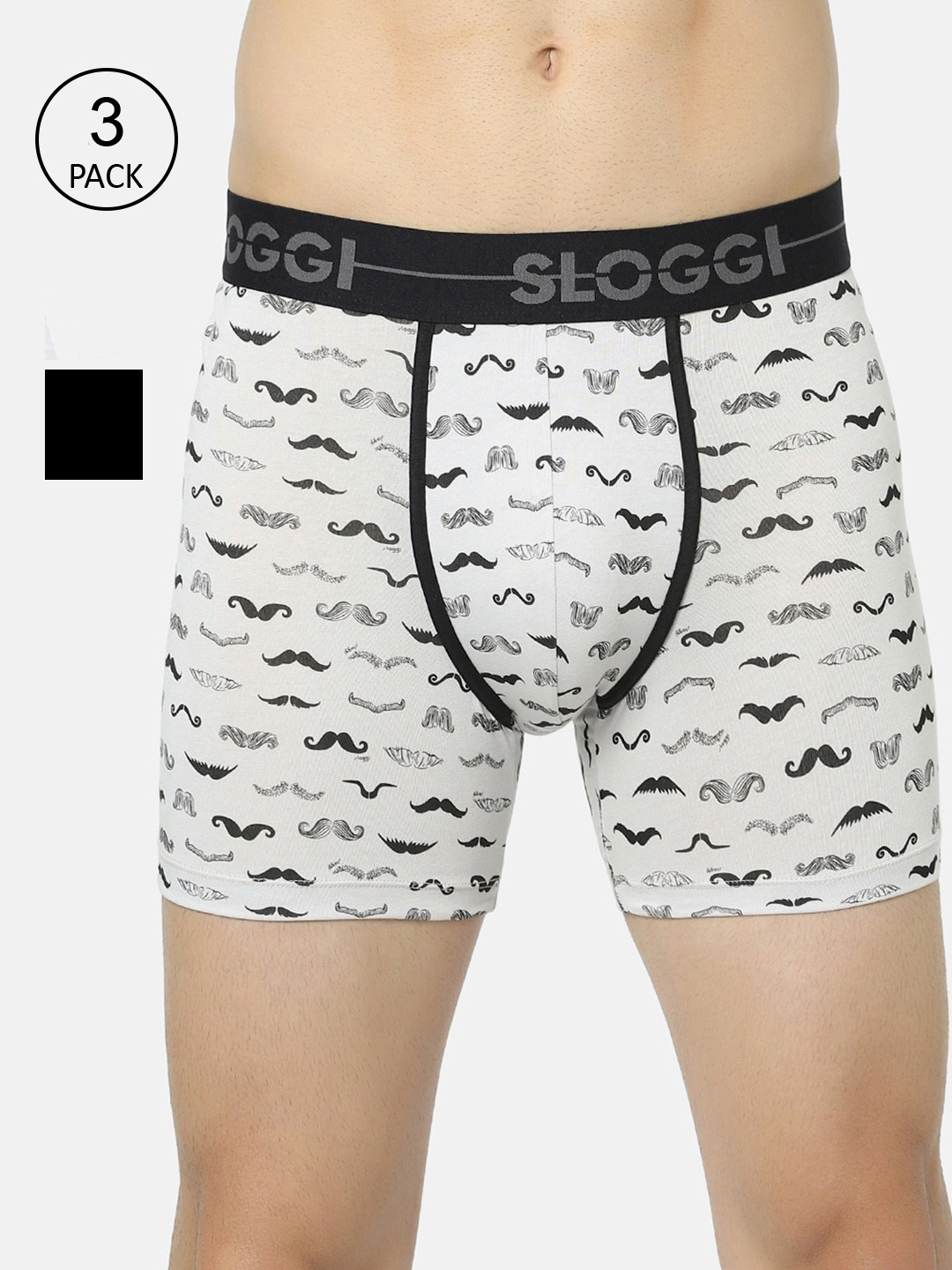 Sloggi Men Grey Printed Trunk pack Of 3
