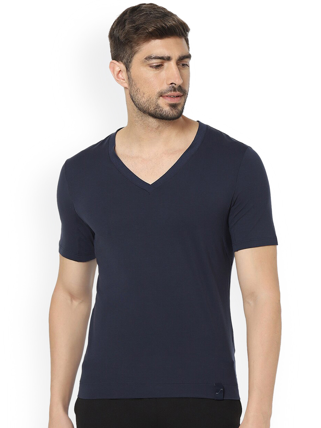 Sloggi Men Navy Blue V-Neck T-shirt