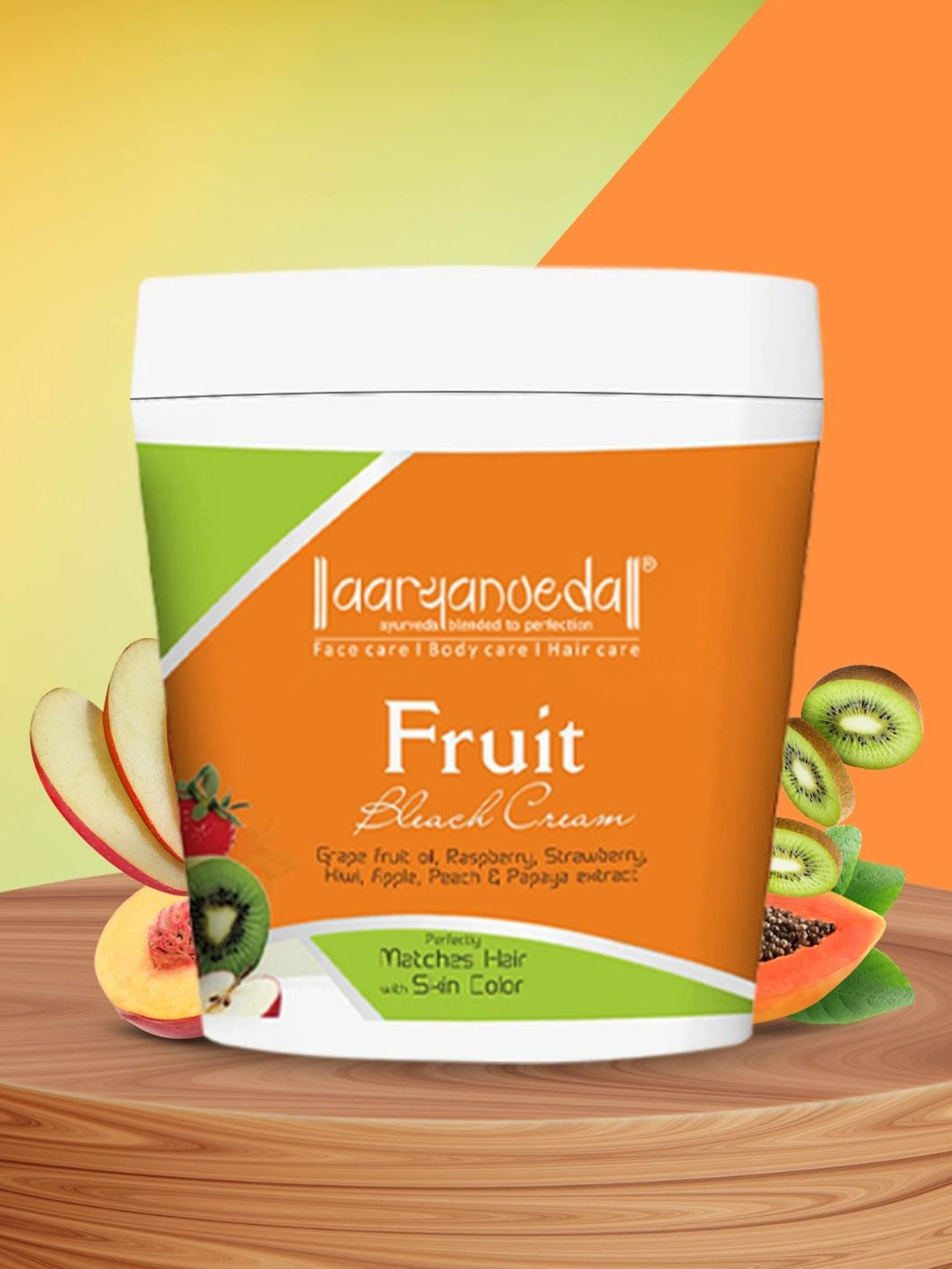 Aryanveda Fruit Bleach Cream for Instant Glow & Removes Dead Skin Cells - 250g