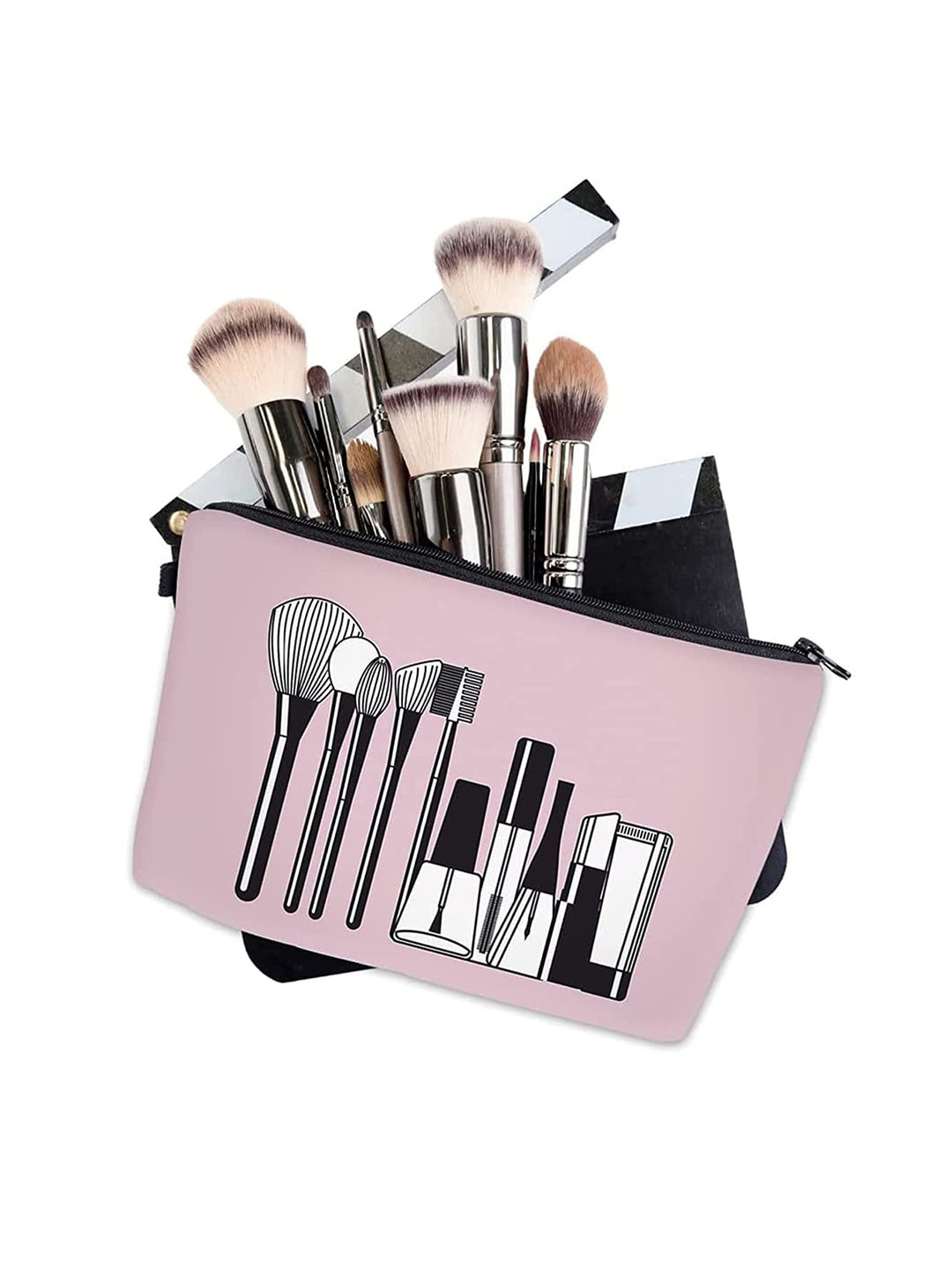 HOUSE OF QUIRK Pink Printed Multipurpose Makeup Cosmetic Organisers