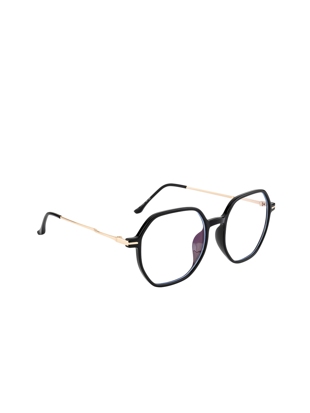 Ted Smith Unisex Black & Gold Round Frames  with Blue-Light Blocking Computer Glasses