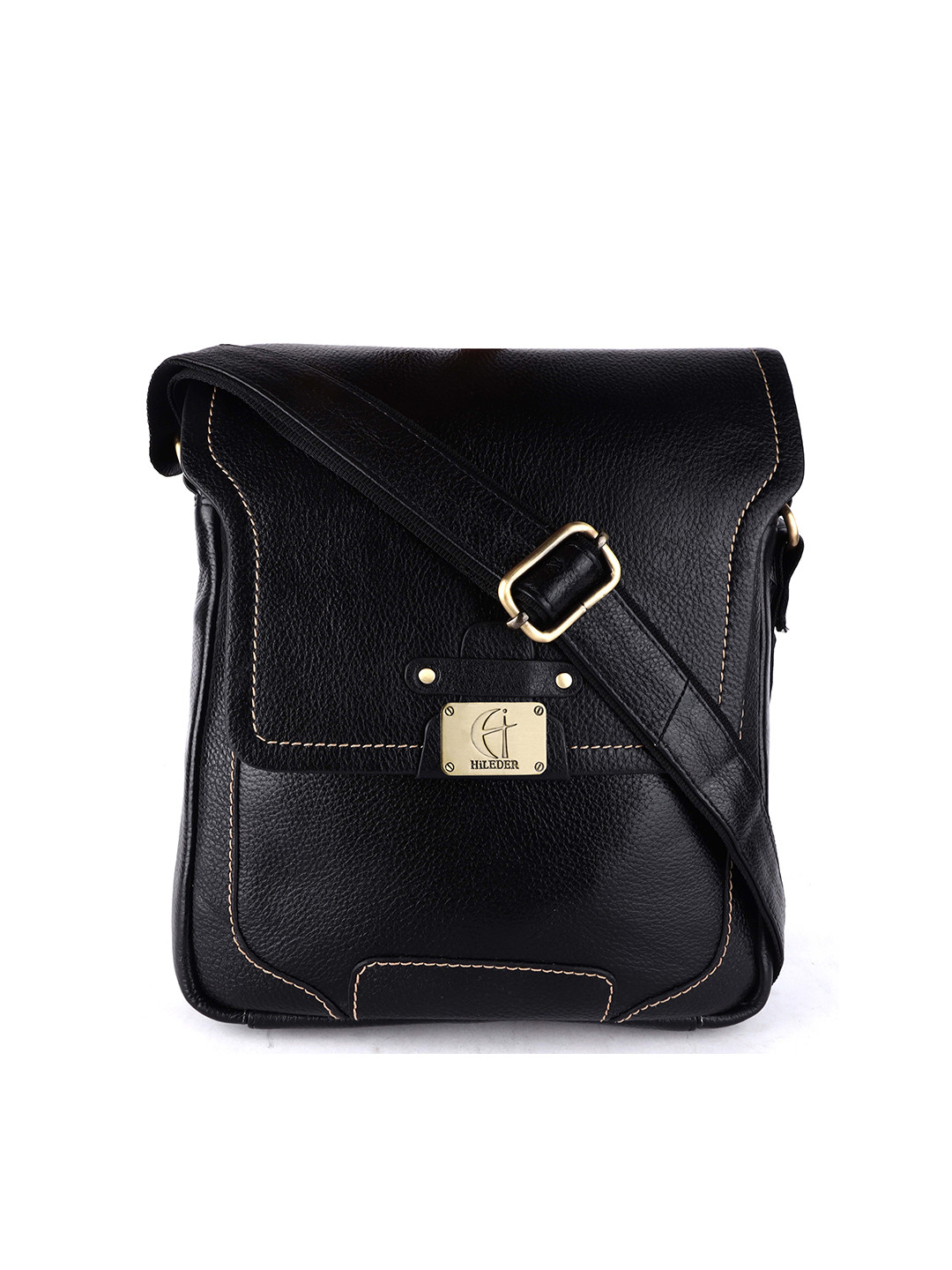 HiLEDER Unisex Pure Leather Sling Cross Body Office  Messenger Bag