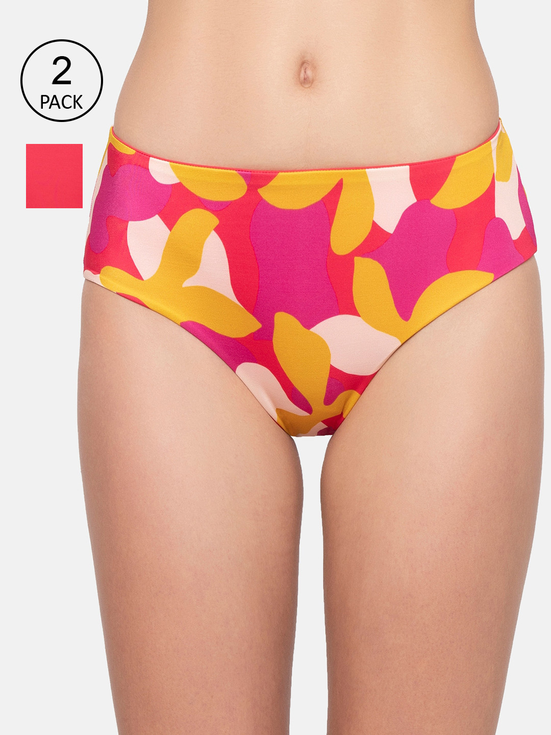 Sloggi Women Pink Mid Waist Reversible Bikini Briefs