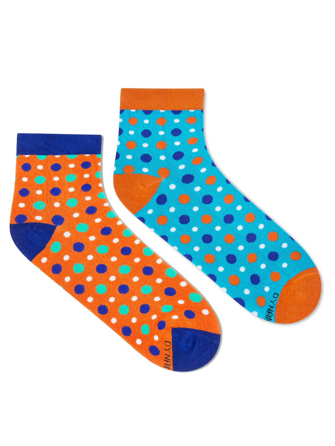 Dynamocks Unisex Pack Of 2 Blue & Orange Printed Ankle length Socks