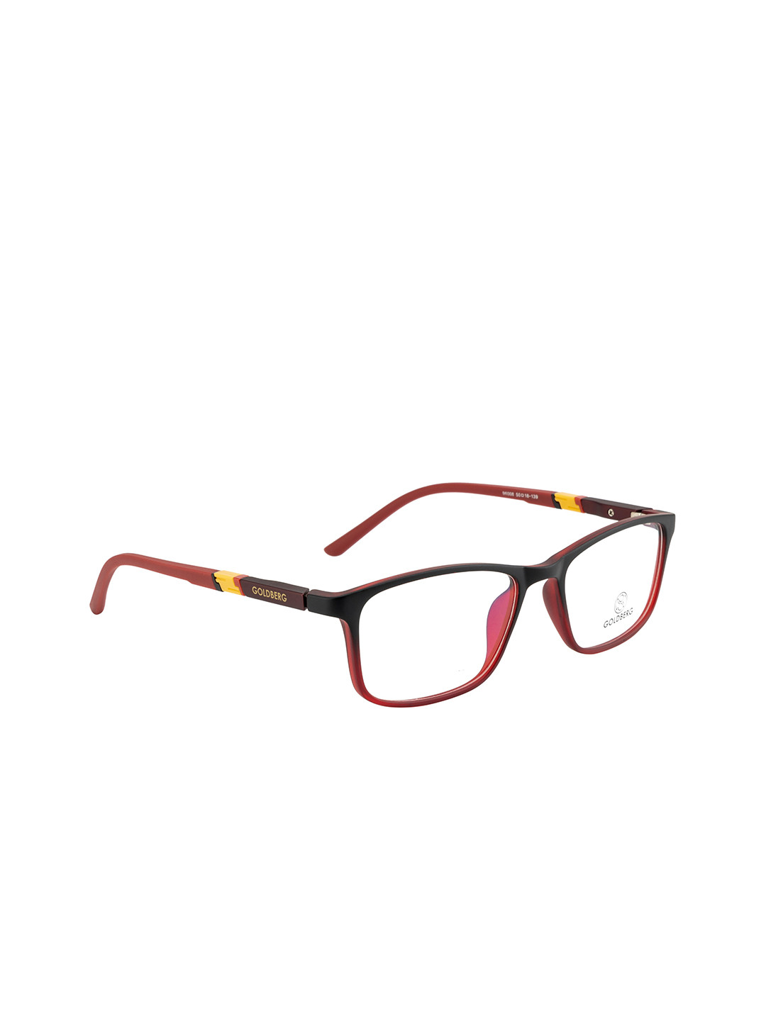 Gold Berg Unisex Maroon & Mustard Full Rim Wayfarer Frames Eyeglasses