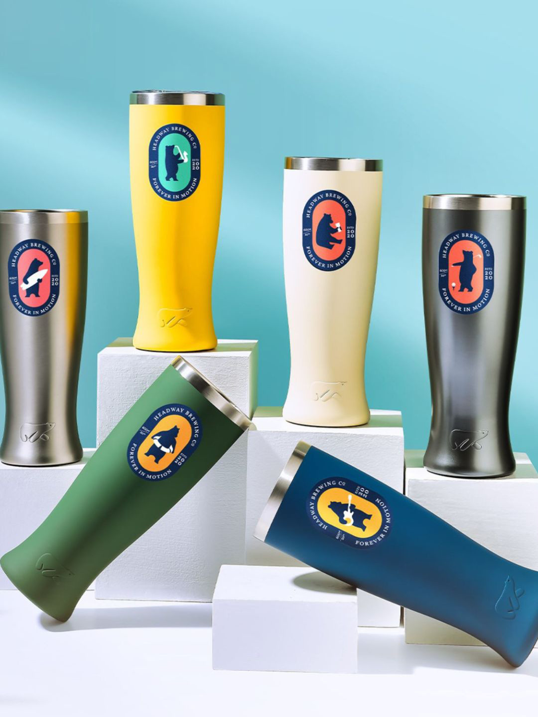 Headway Yellow Brew Stainless Steel Insulated Mug 600 ml