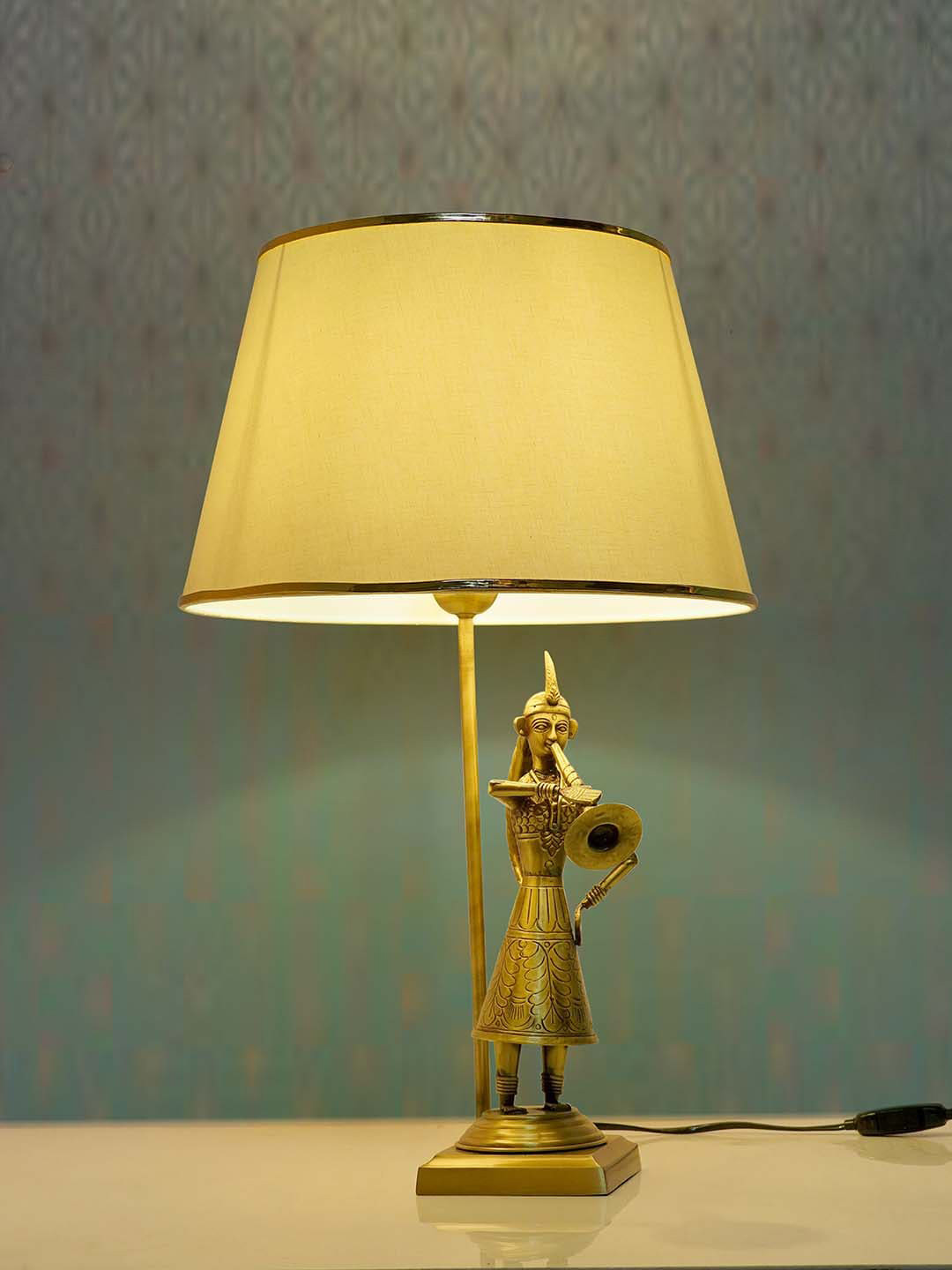 Fos Lighting Gold & White Solid Brass Table Lamp