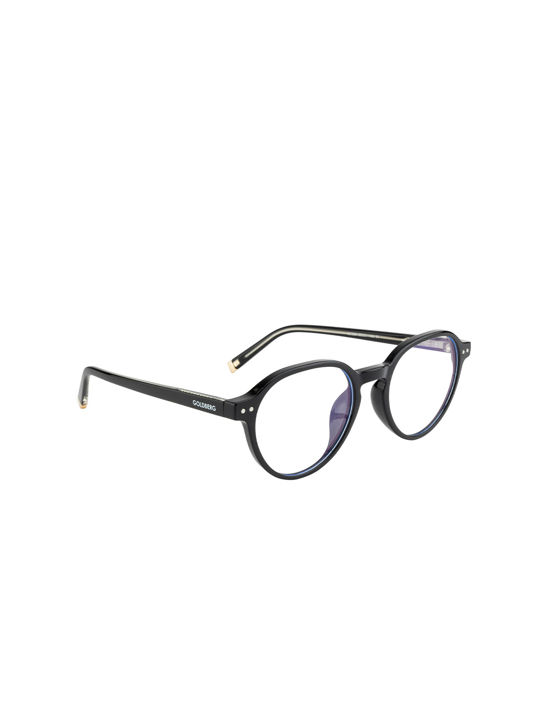 Gold Berg Unisex Black Full Rim Round Frames Eyeglasses
