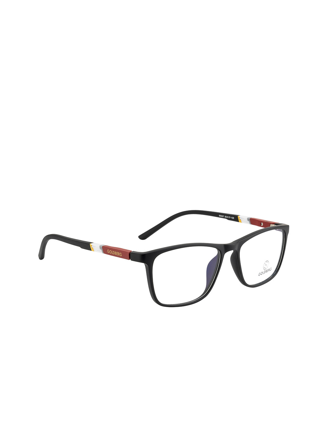 Gold Berg Unisex Black & Red Full Rim Square Frames Eyeglasses
