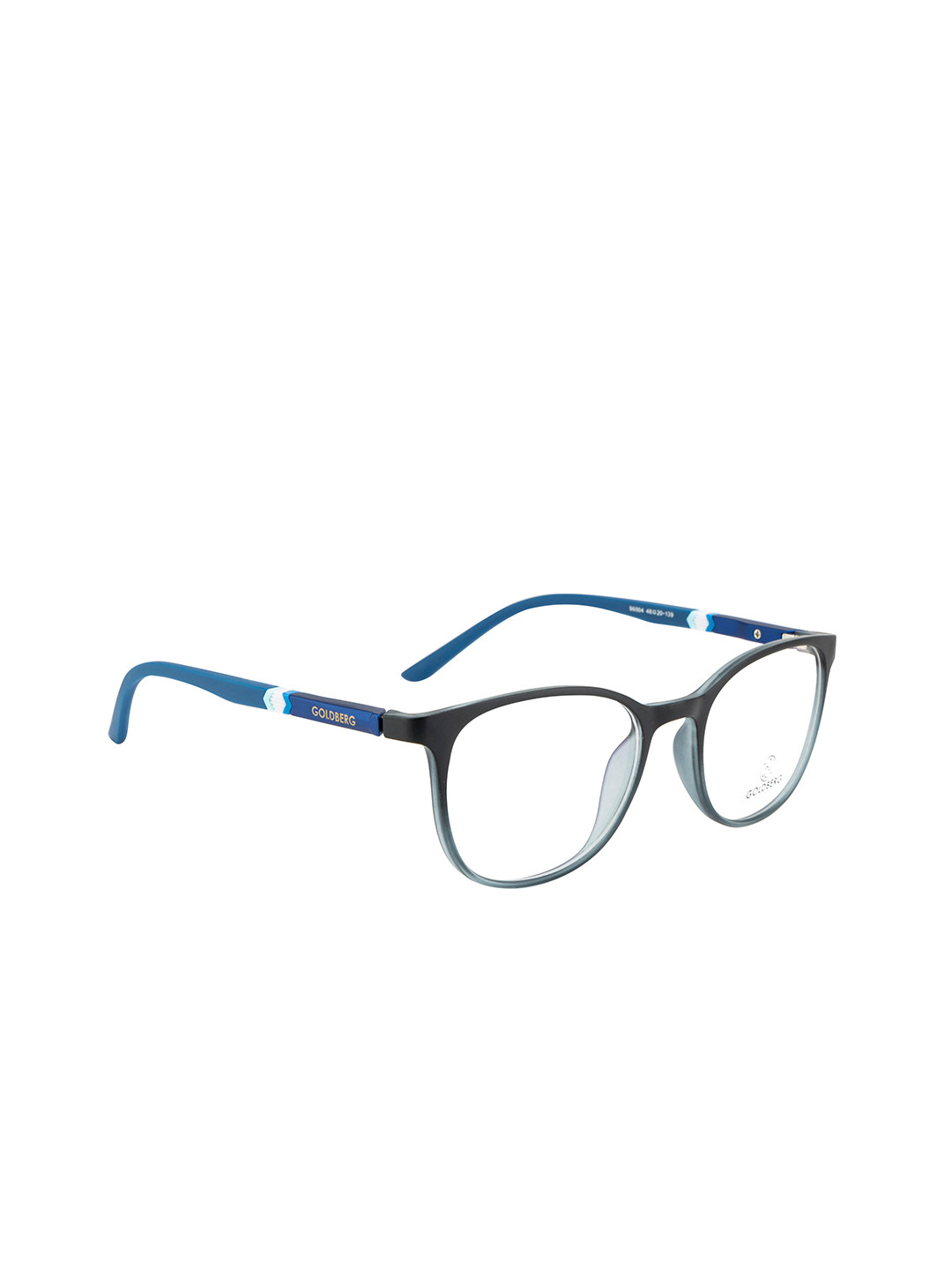 Gold Berg Unisex Black & Blue Full Rim Round Frames Eyeglasses