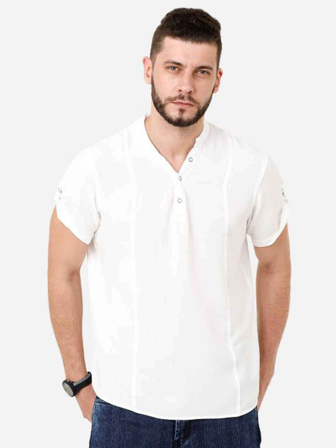IDENTITI Men White Slim Fit Casual Shirt
