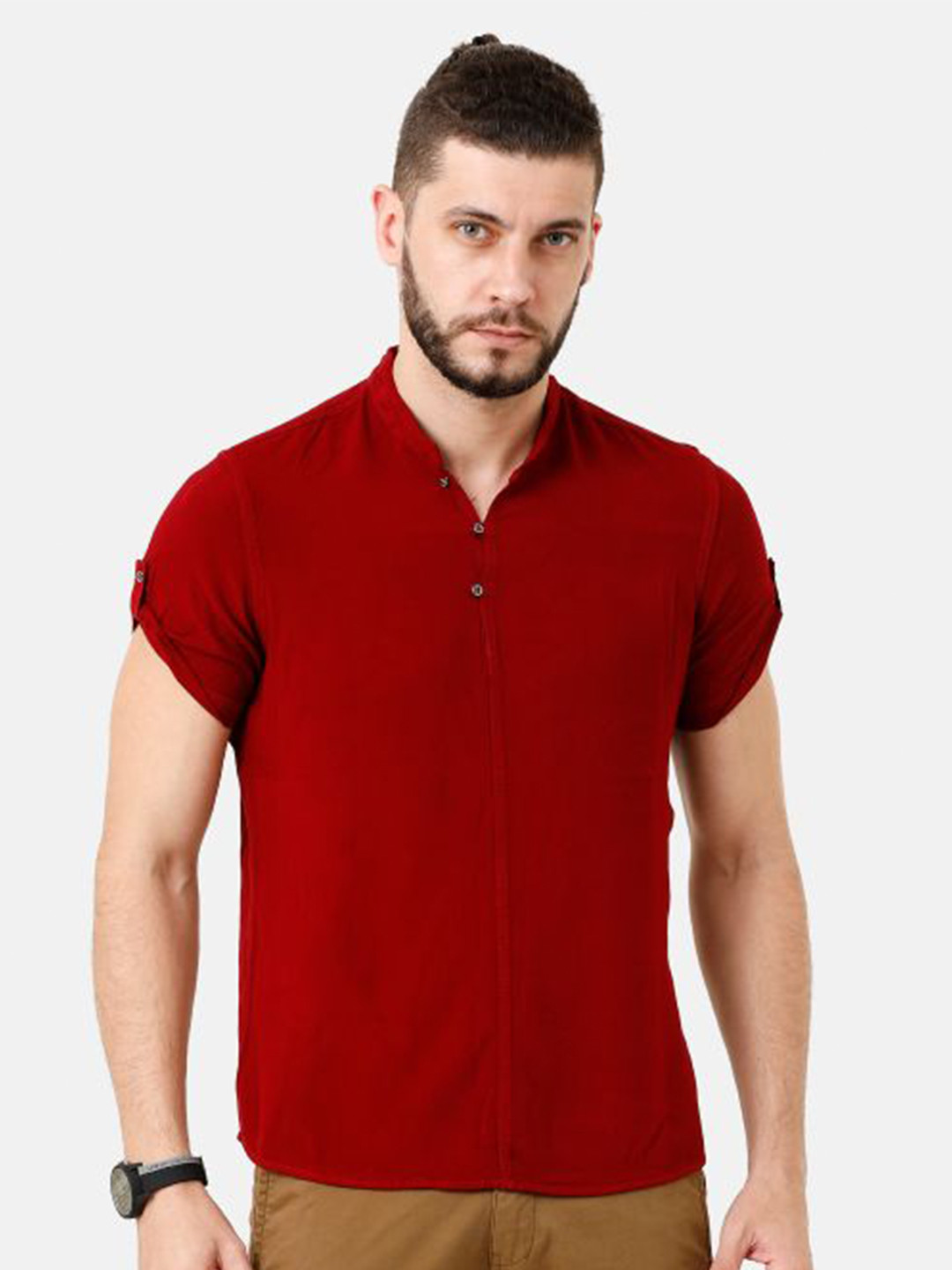 IDENTITI Men Brown Slim Fit Casual Shirt