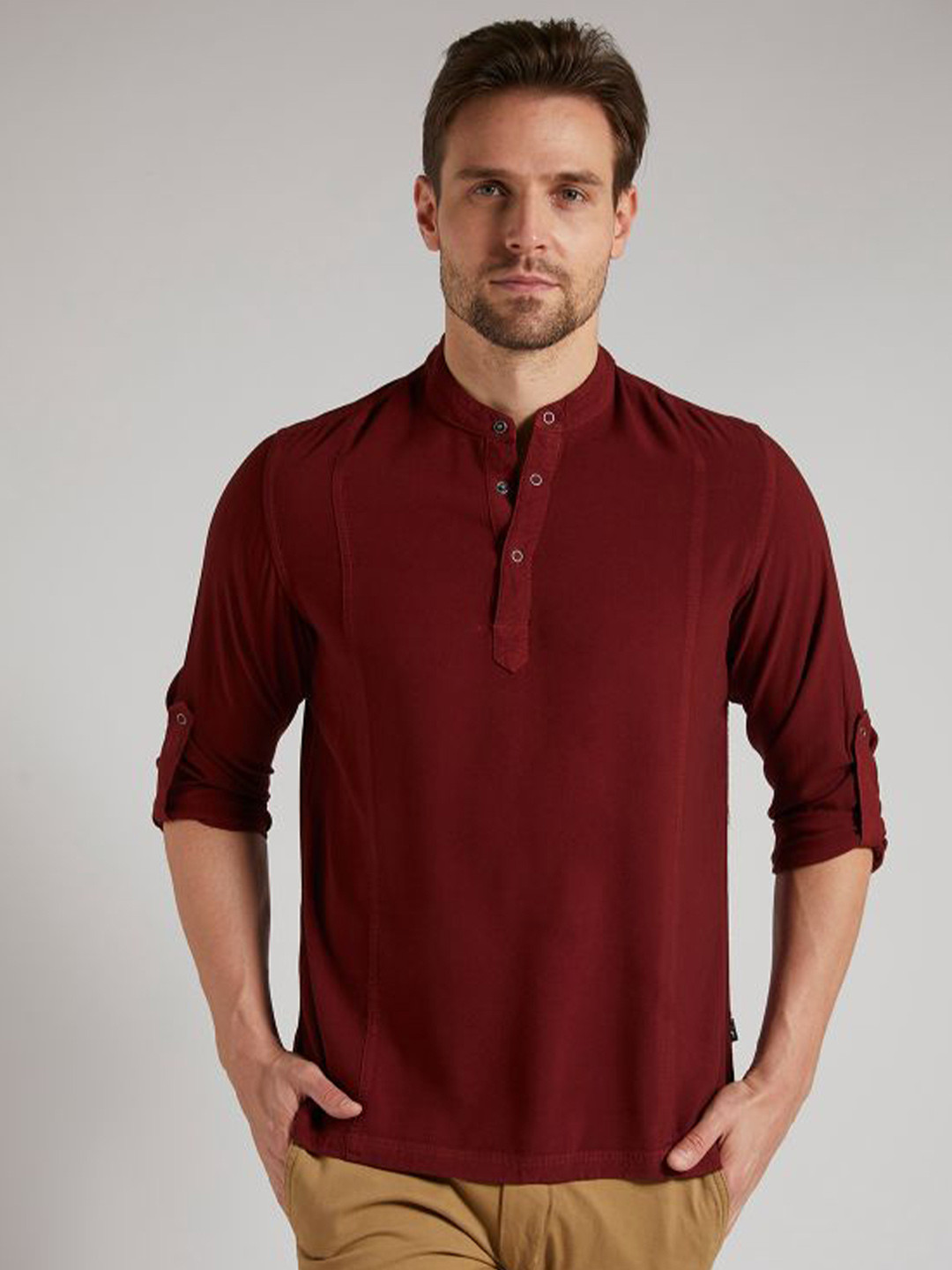 IDENTITI Men Brown Slim Fit Casual Shirt