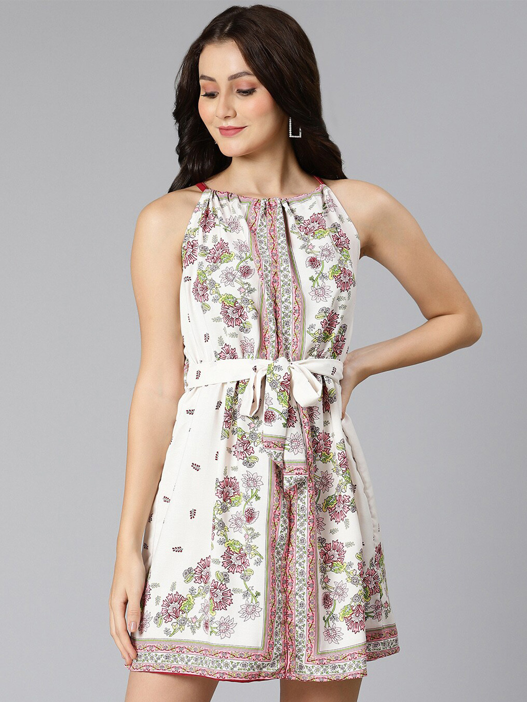 Oxolloxo White & Red Floral Dress
