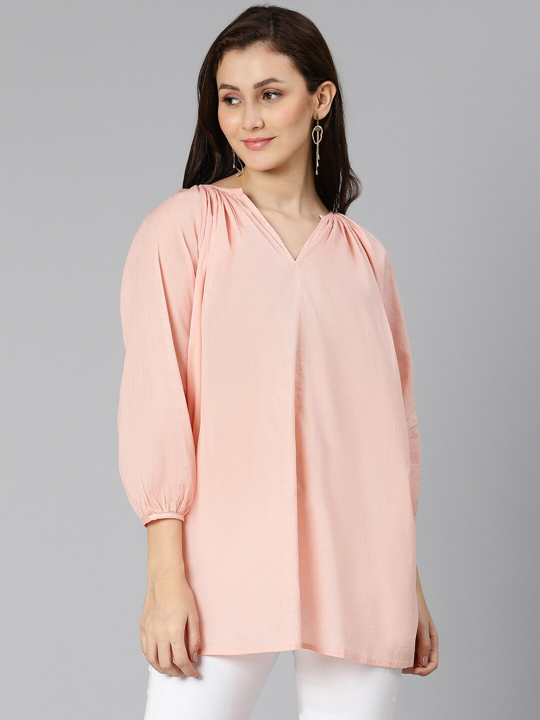 Oxolloxo Wonem Peach-Coloured soild cotton