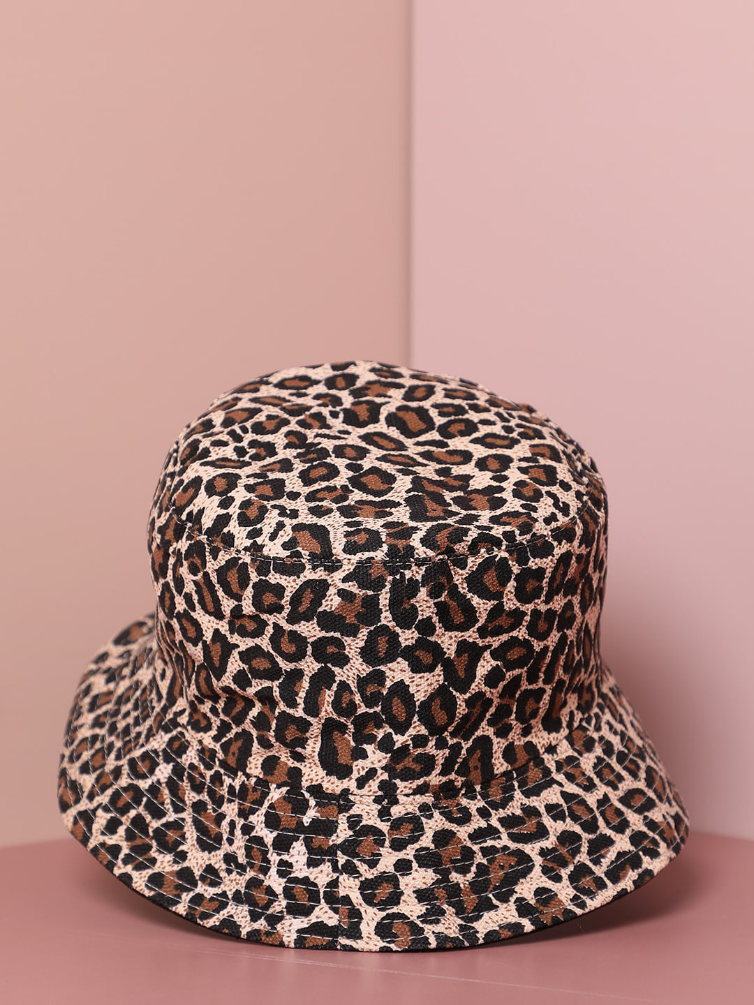 HAUTE SAUCE   Women Brown &Black Animal Print Bucket Hat