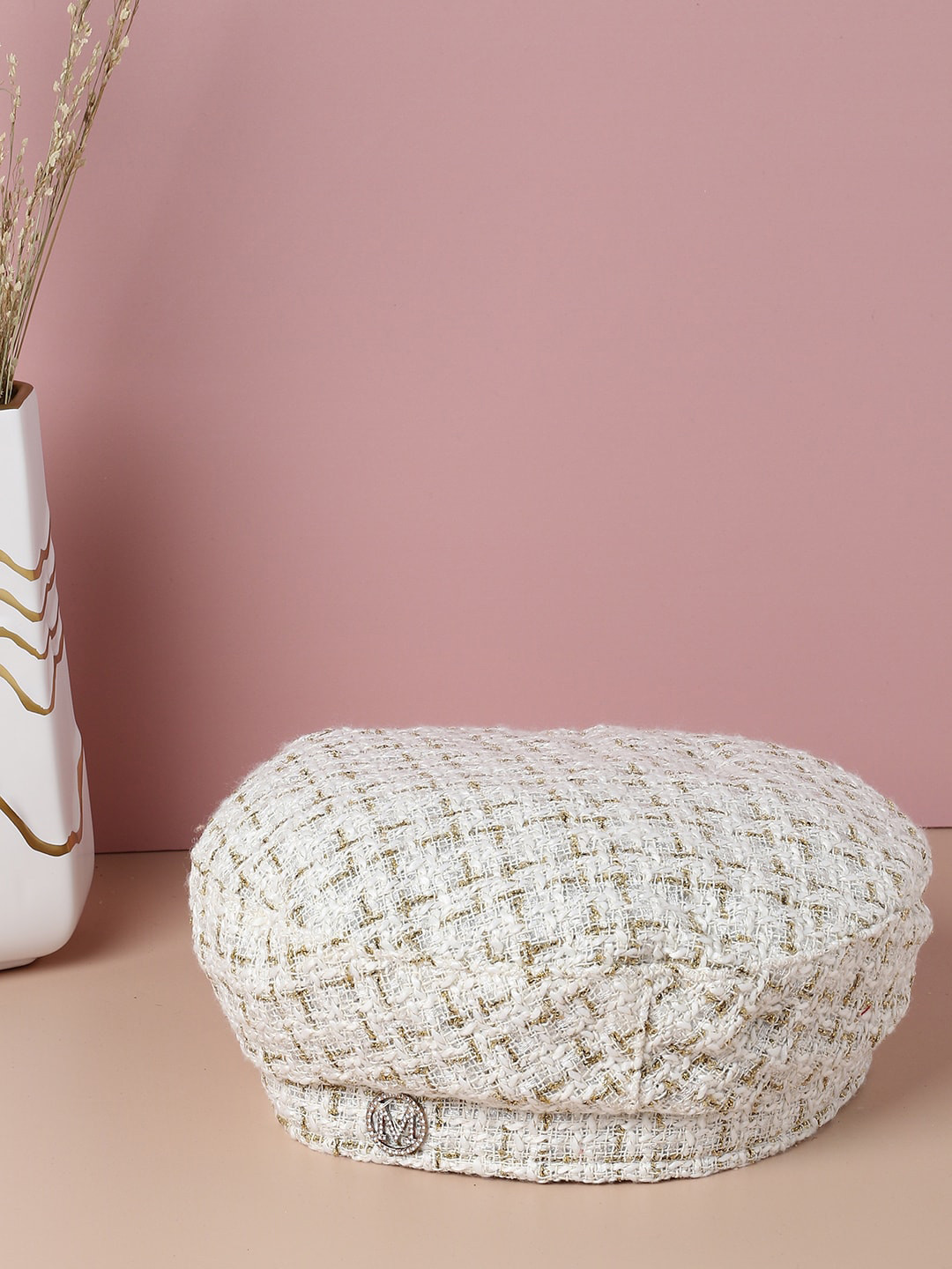 HAUTE SAUCE  Women White Textured Beret Hat