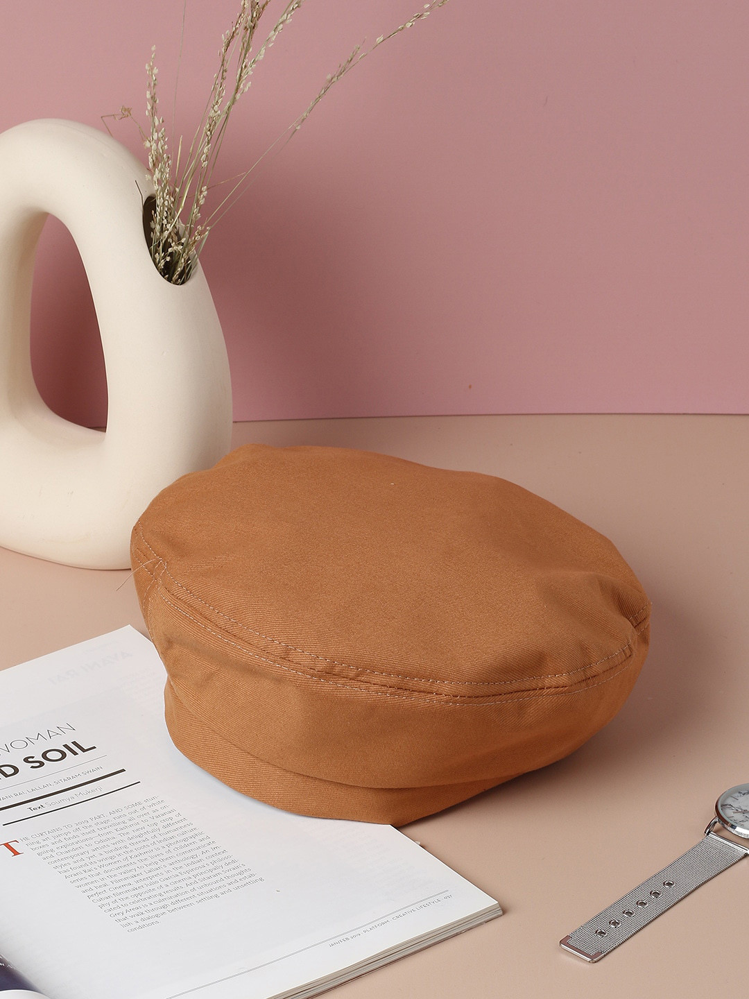 HAUTE SAUCE   Women Brown Solid Beret Hat