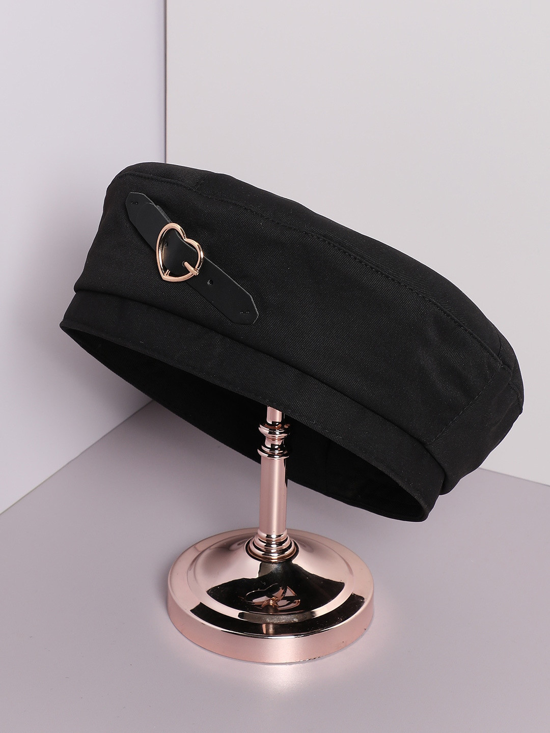 HAUTE SAUCE  Women Black Solid Beret Hat