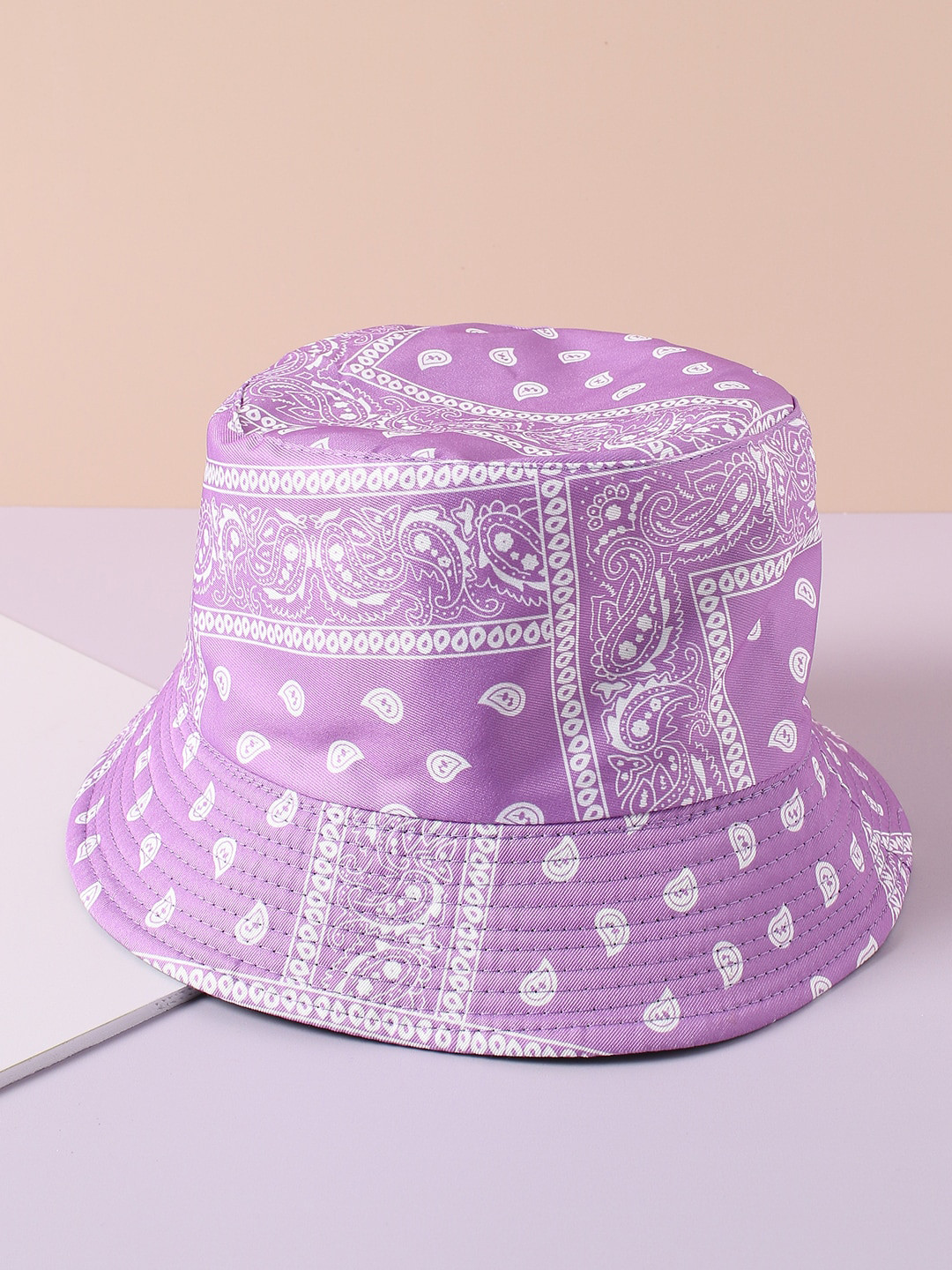 HAUTE SAUCE   Women Purple Printed Vintage Bucket Hat